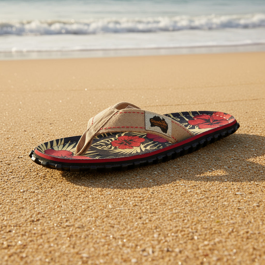 Islander Flip-Flops - Women's - Denim Hibiscus