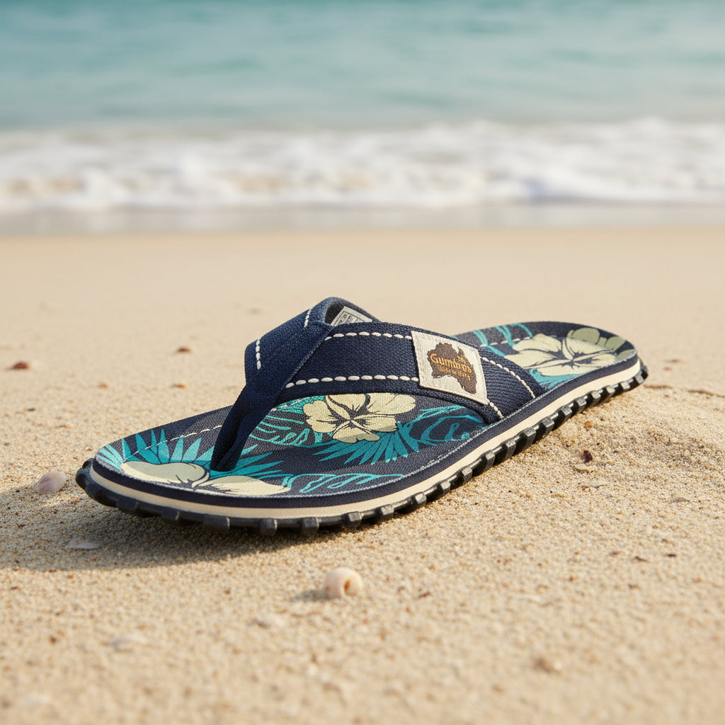 Islander Flip-Flops - Women's - Blue Hibiscus