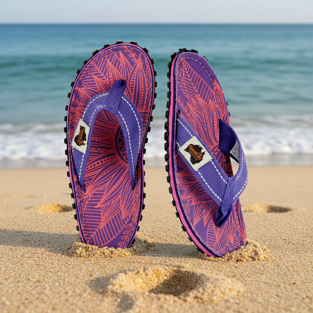 Islander Flip-Flops - Women's - Purple Sunflower