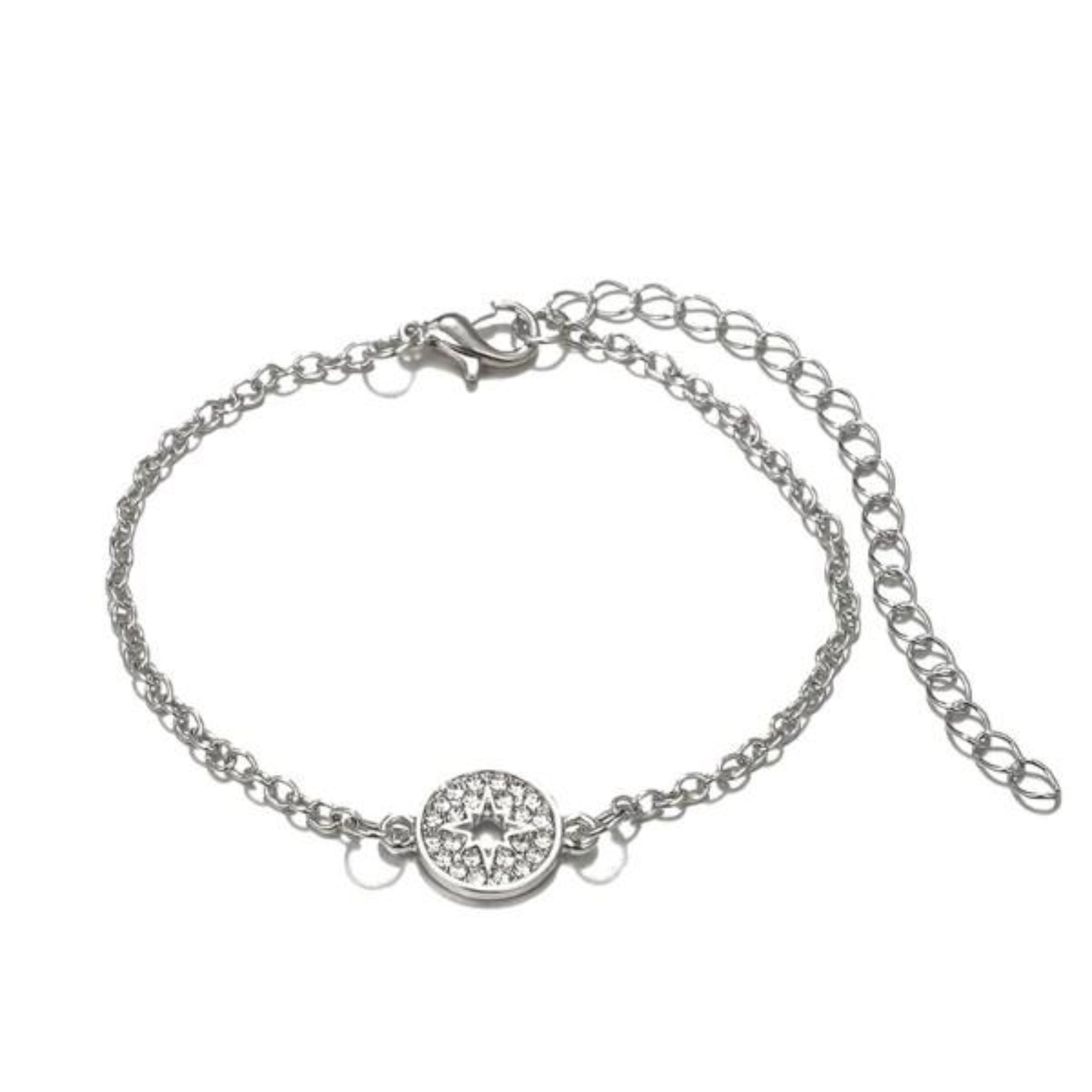 Five Piece Pav'e Loveknot Bracelet Silver Set