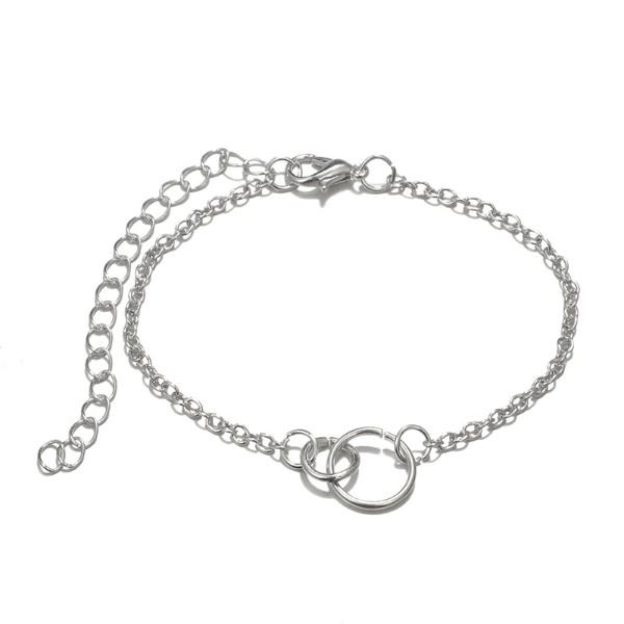 Five Piece Pav'e Loveknot Bracelet Silver Set