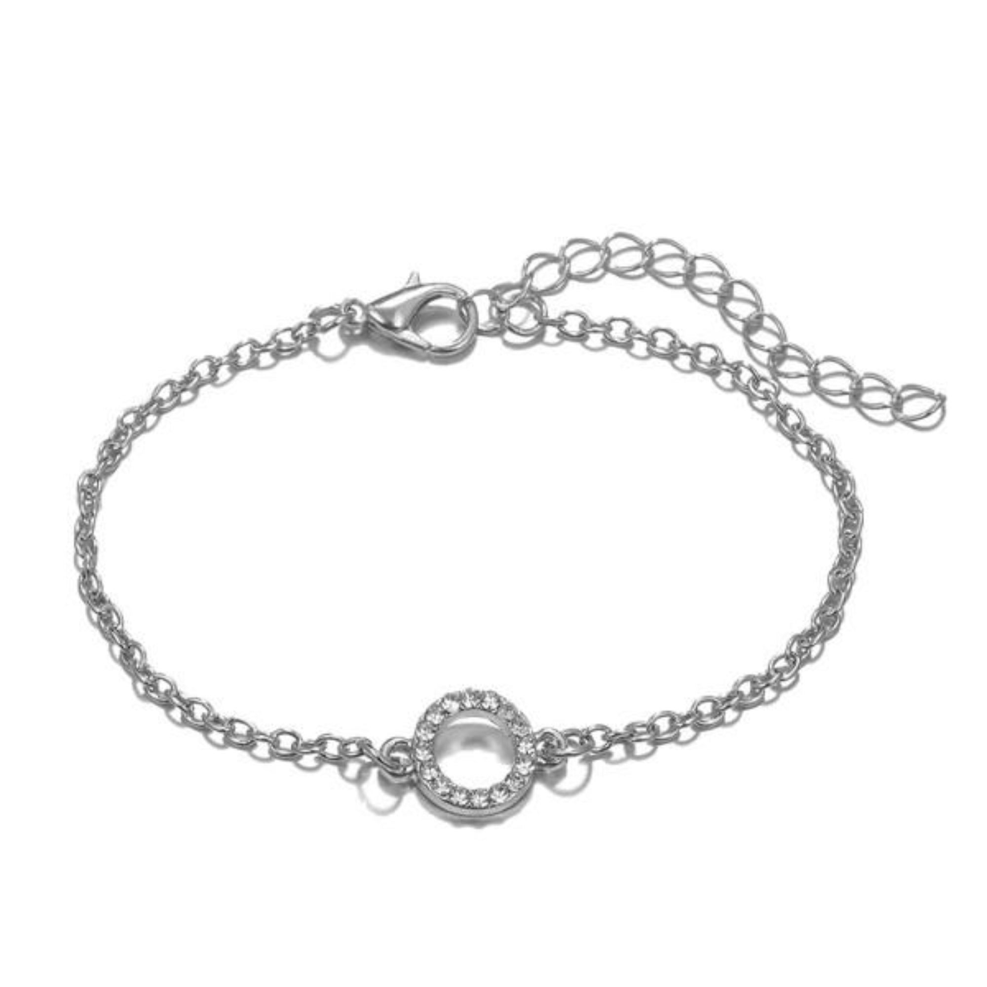 Five Piece Pav'e Loveknot Bracelet Silver Set