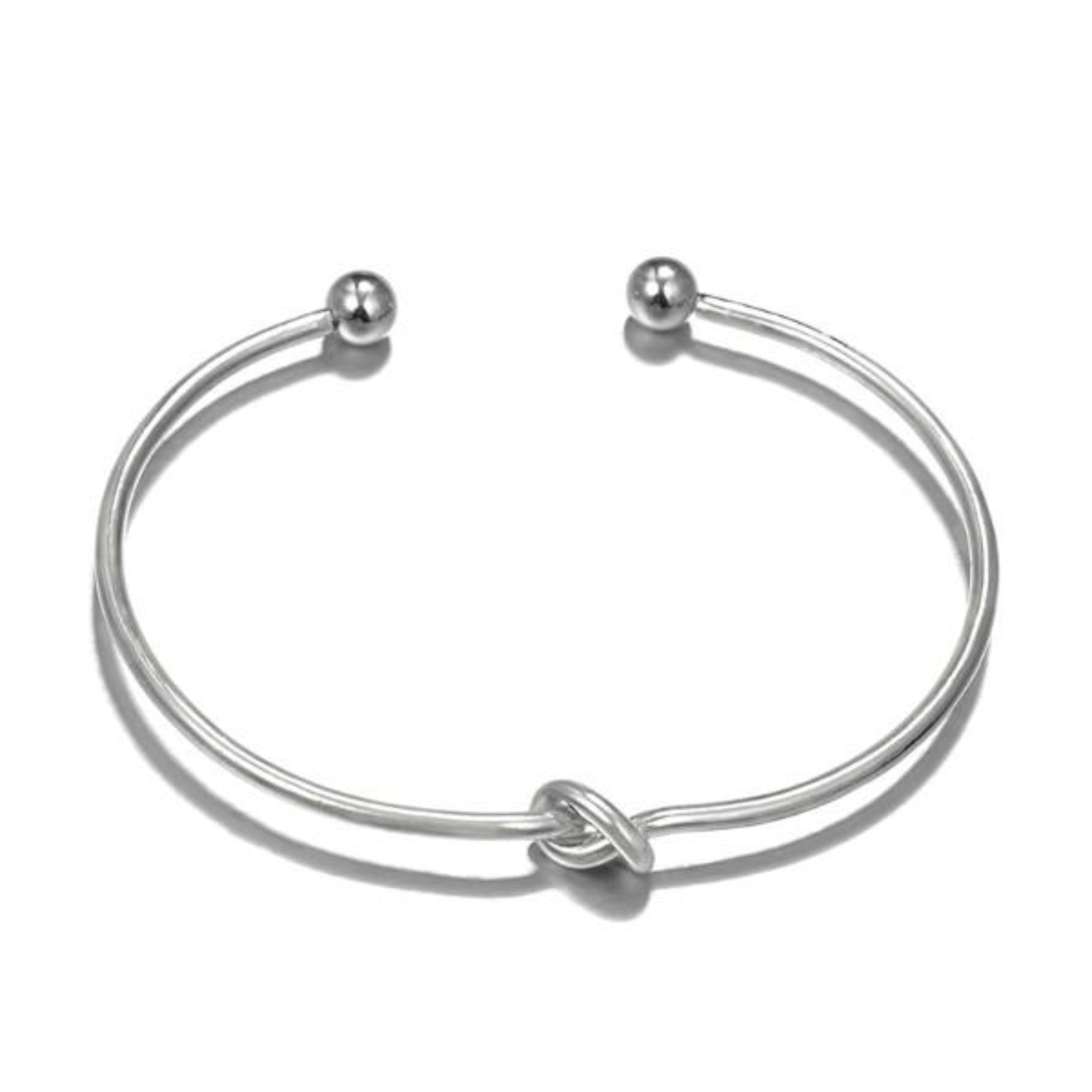 Five Piece Pav'e Loveknot Bracelet Silver Set