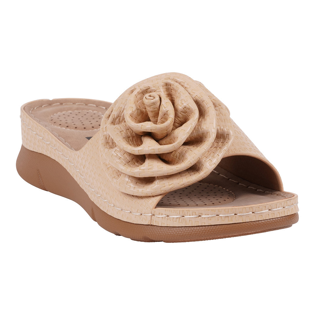 GC Shoes Women's Honey Natural Flat Comfort Sandals