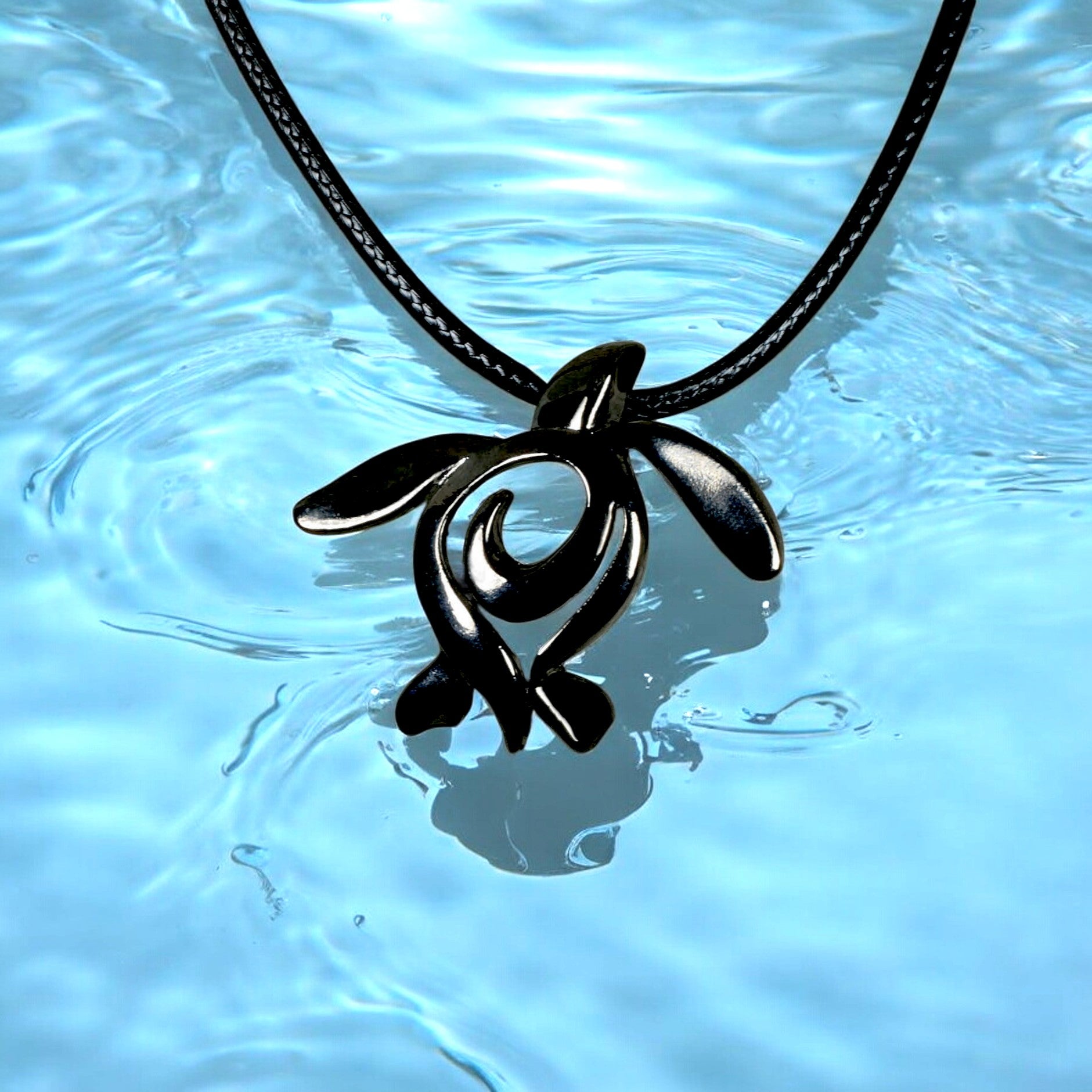 Black Turtle Pendant Necklace