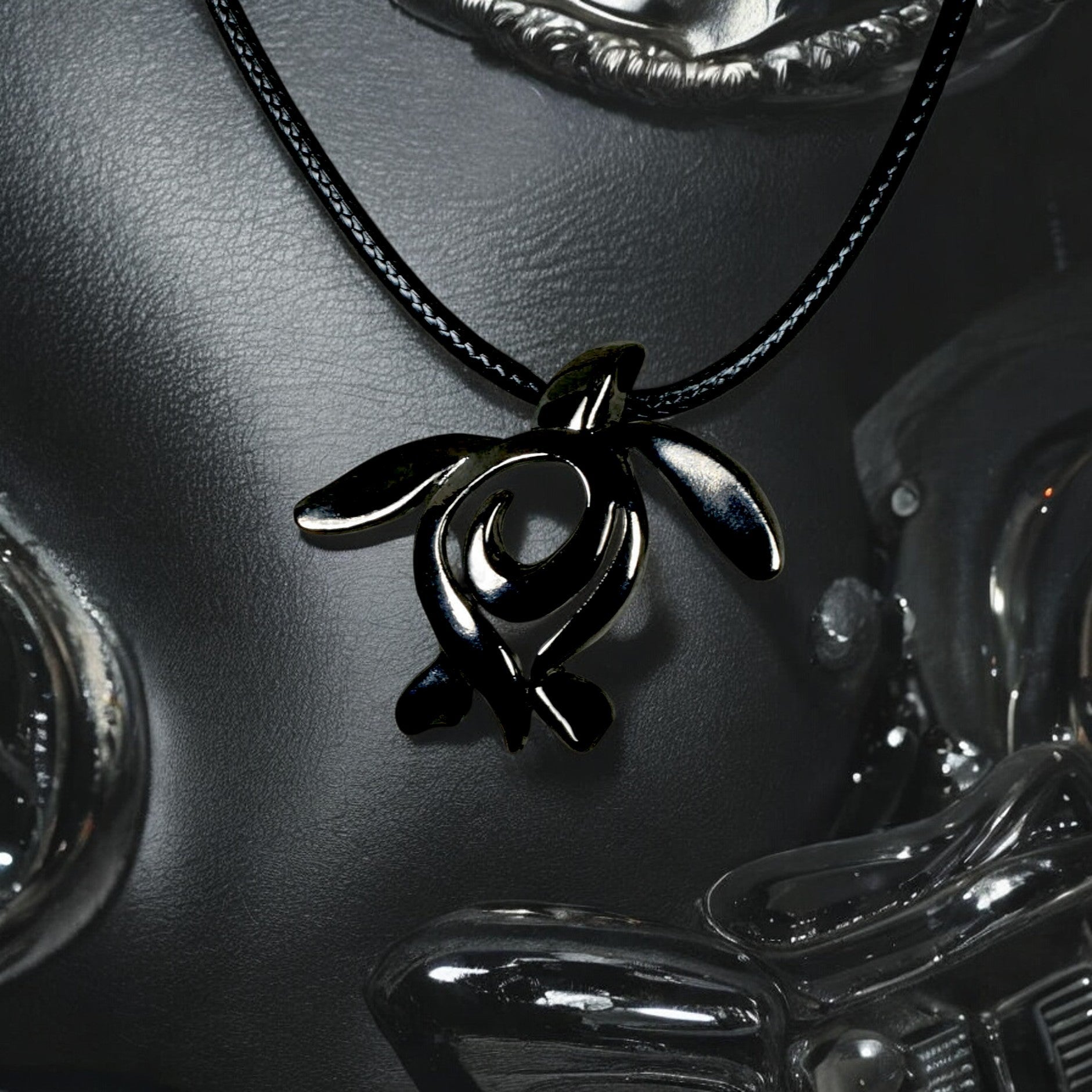 Black Turtle Pendant Necklace