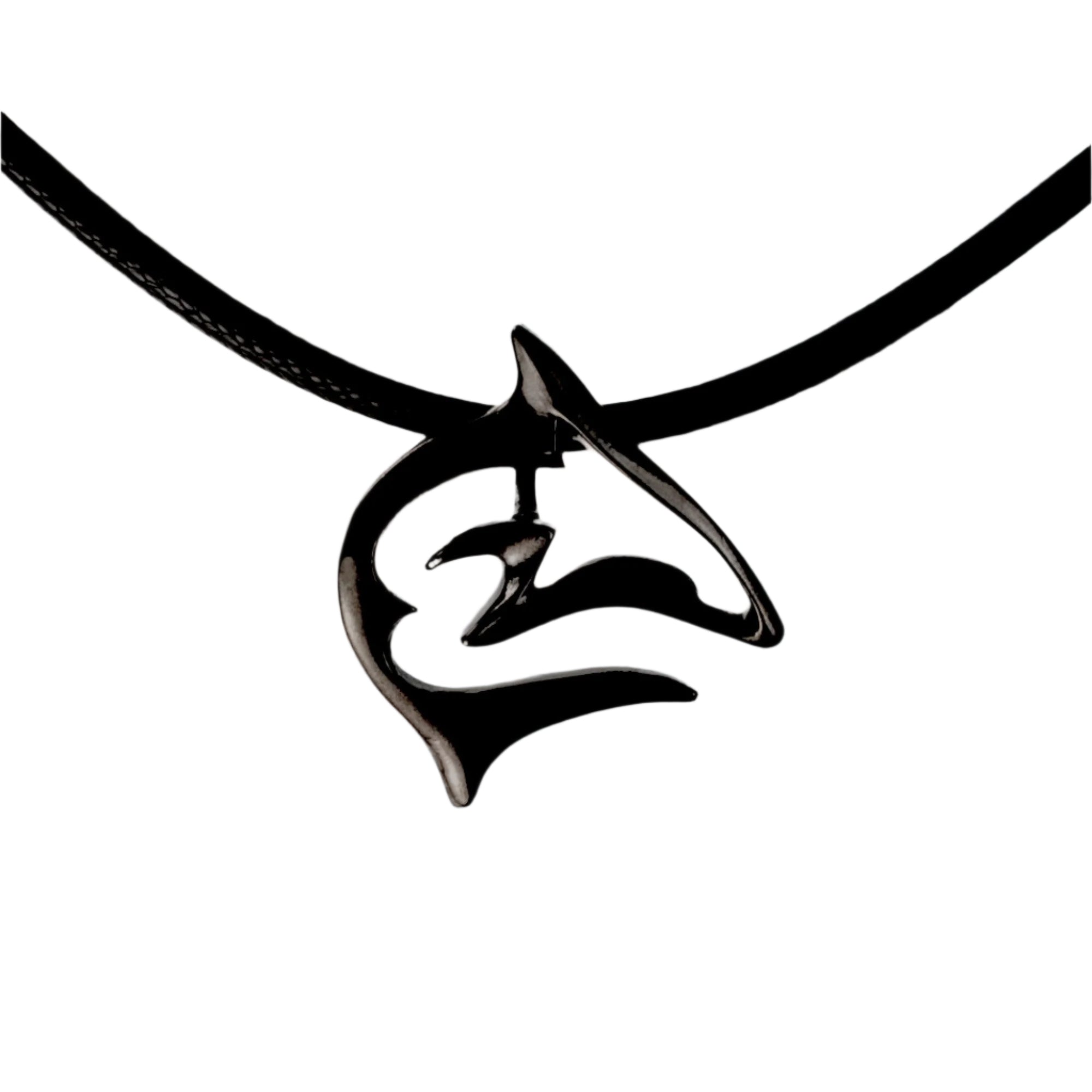 Hematite Finish Shark Necklace