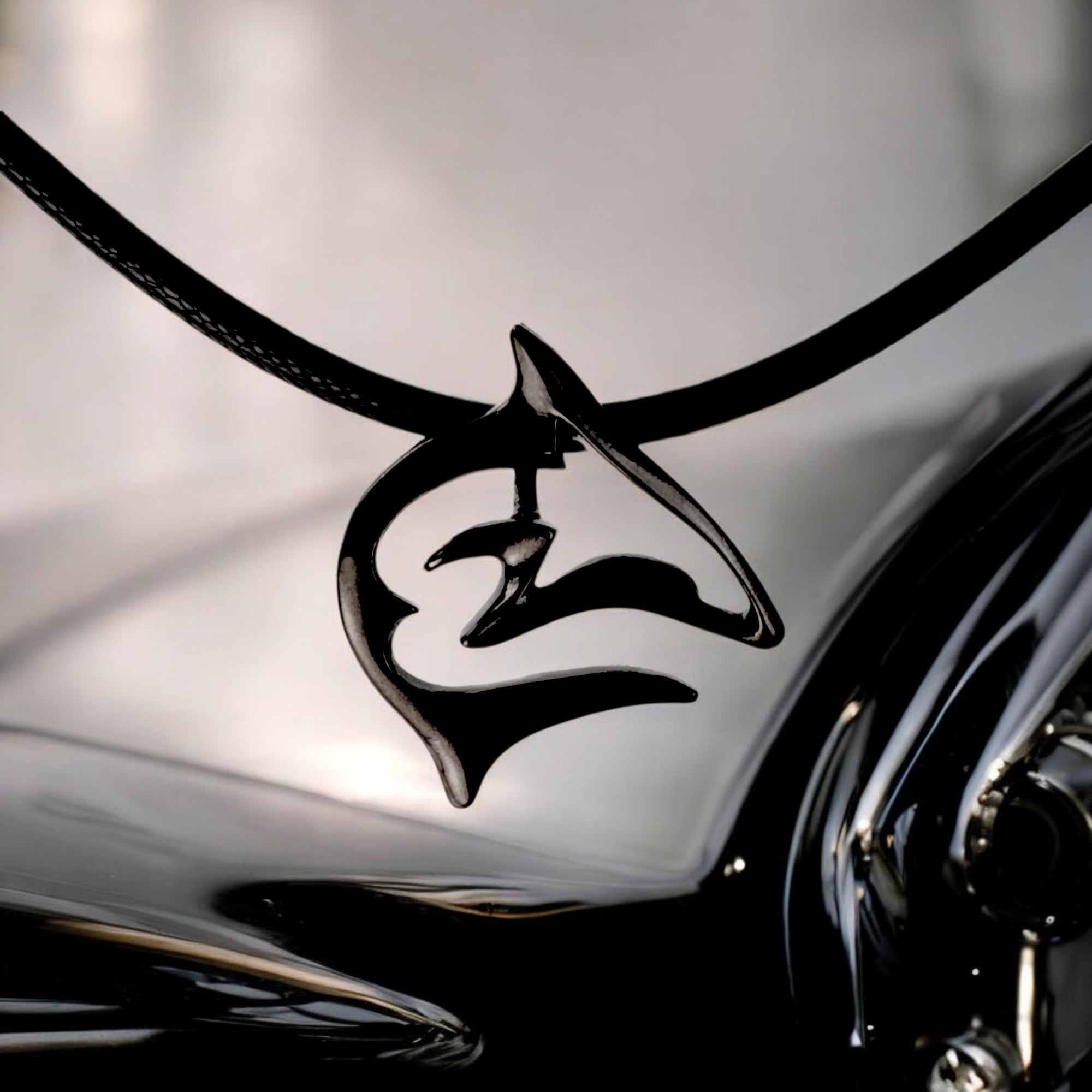 Hematite Finish Shark Necklace
