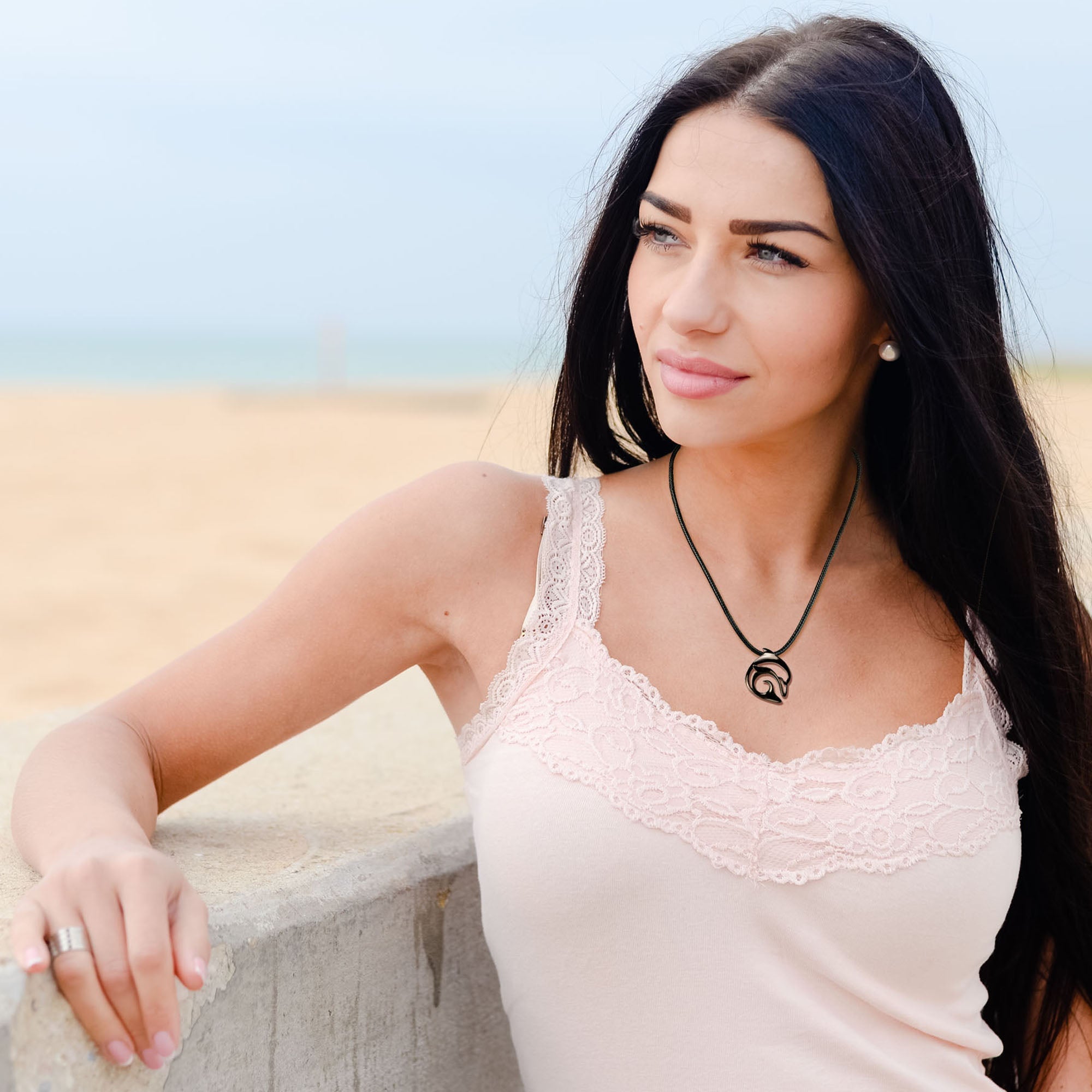 Black Dolphin Necklace for Men and Women