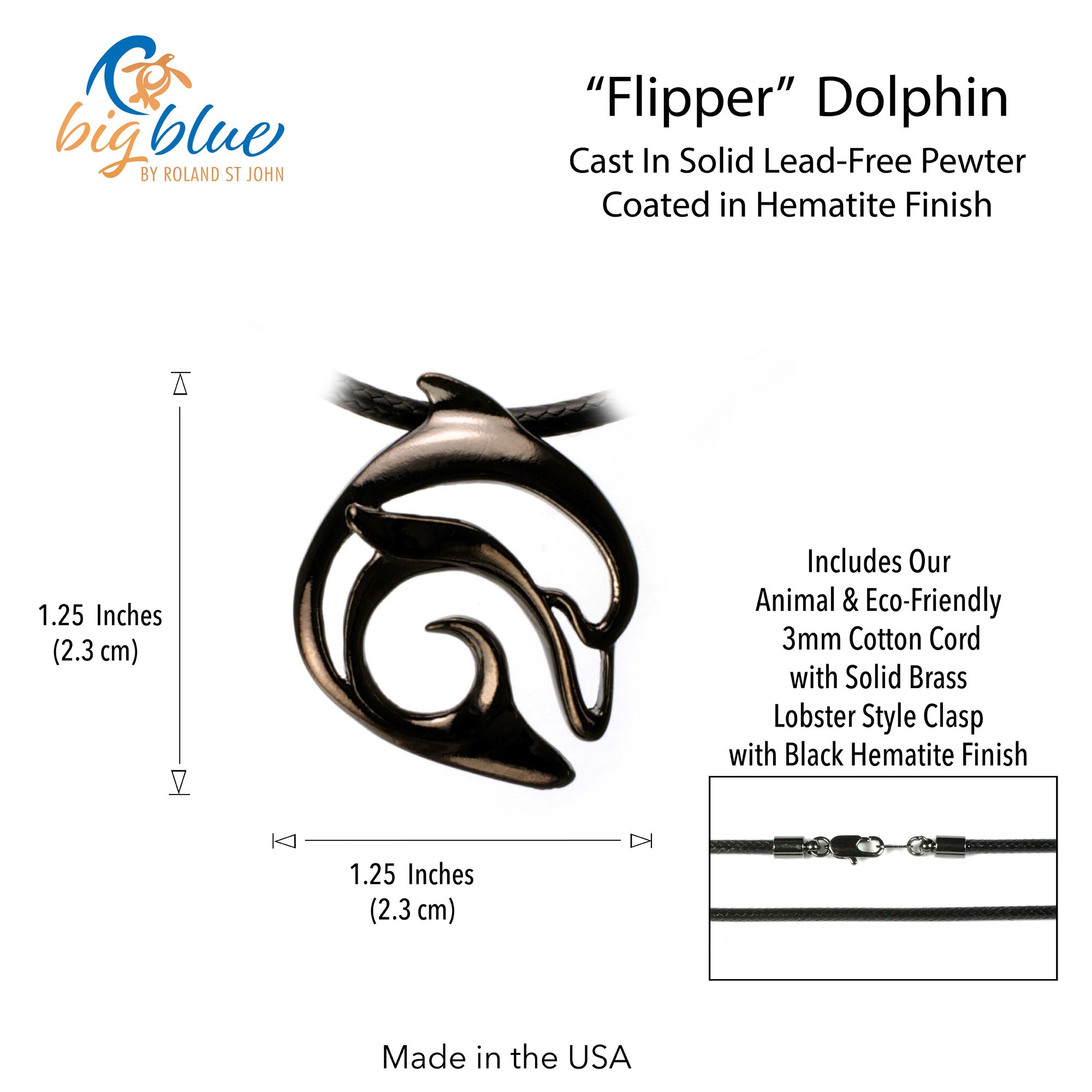 Black Dolphin Necklace for Men and Women