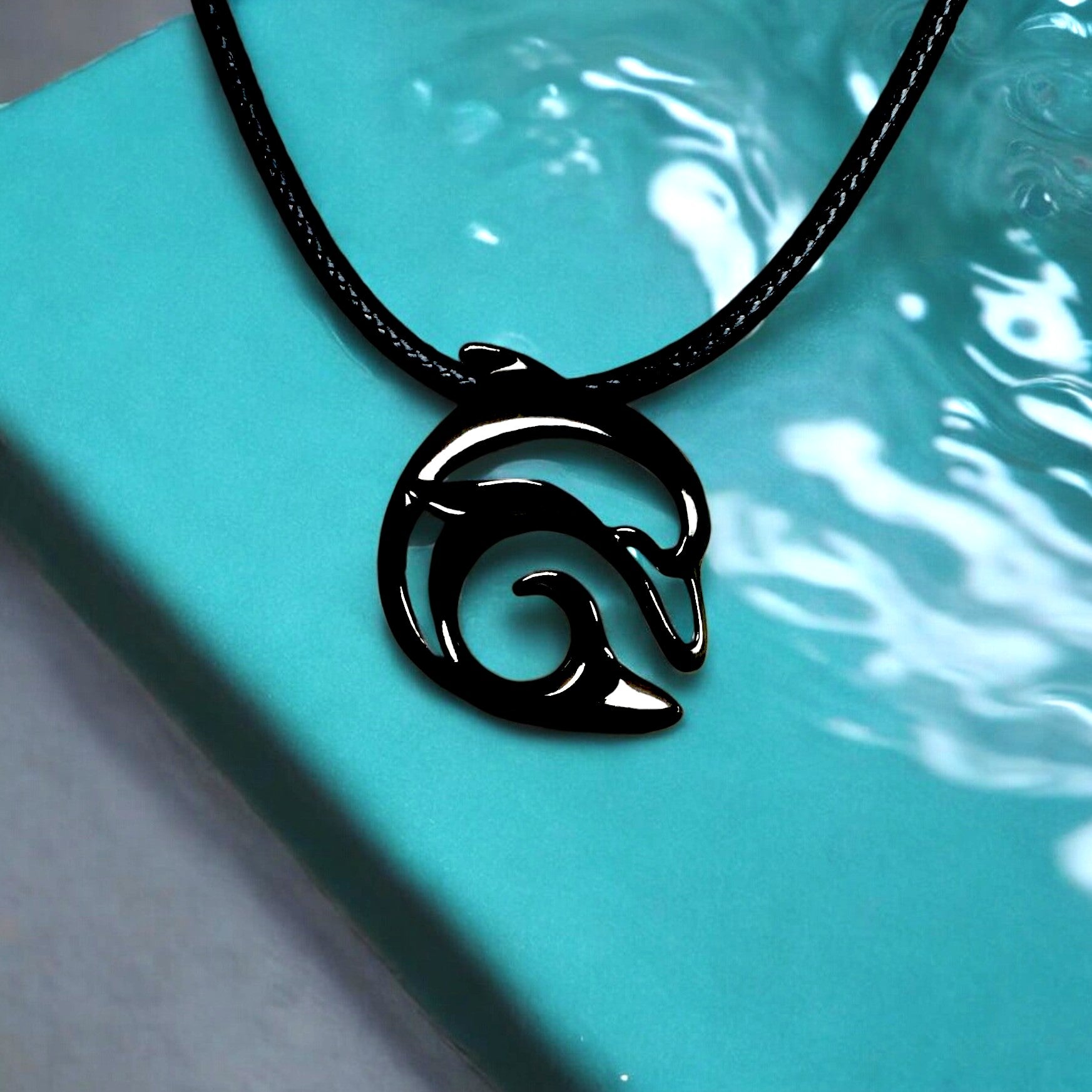 Black Dolphin Necklace for Men and Women