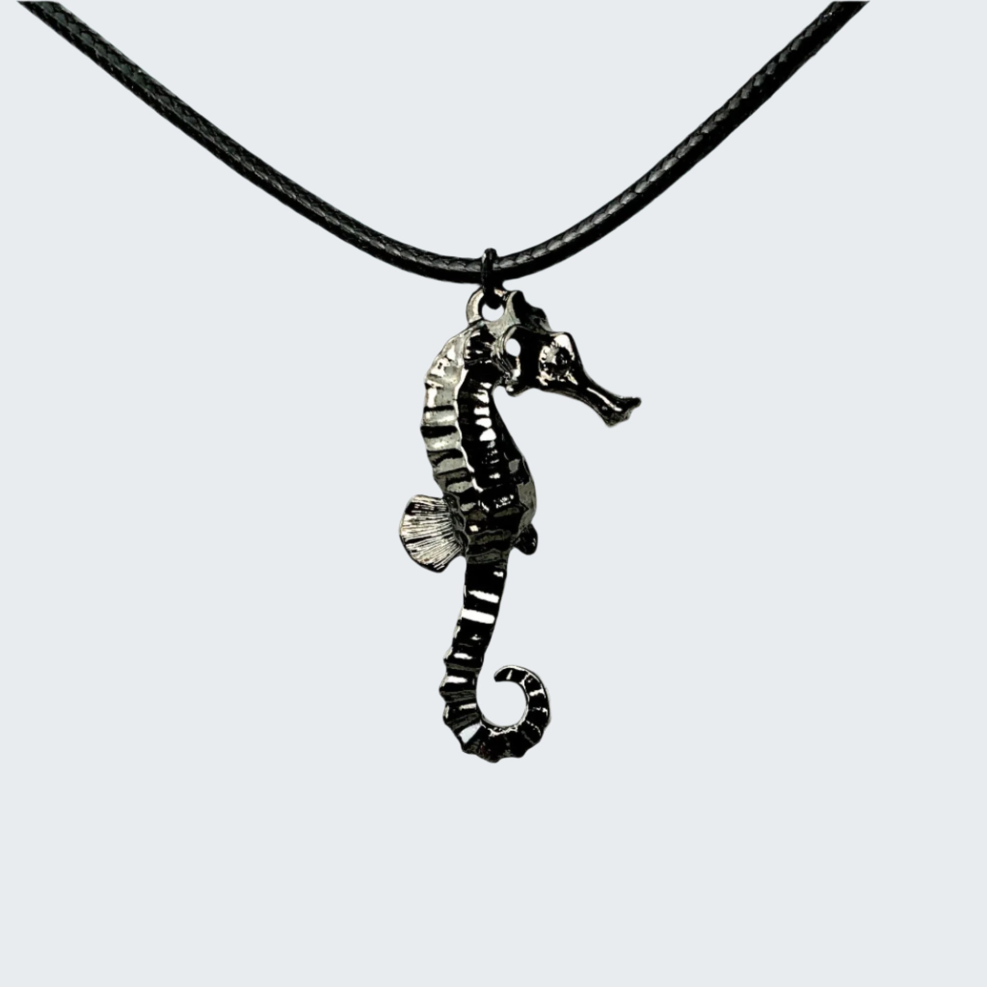 Black Seahorse Necklace for Women