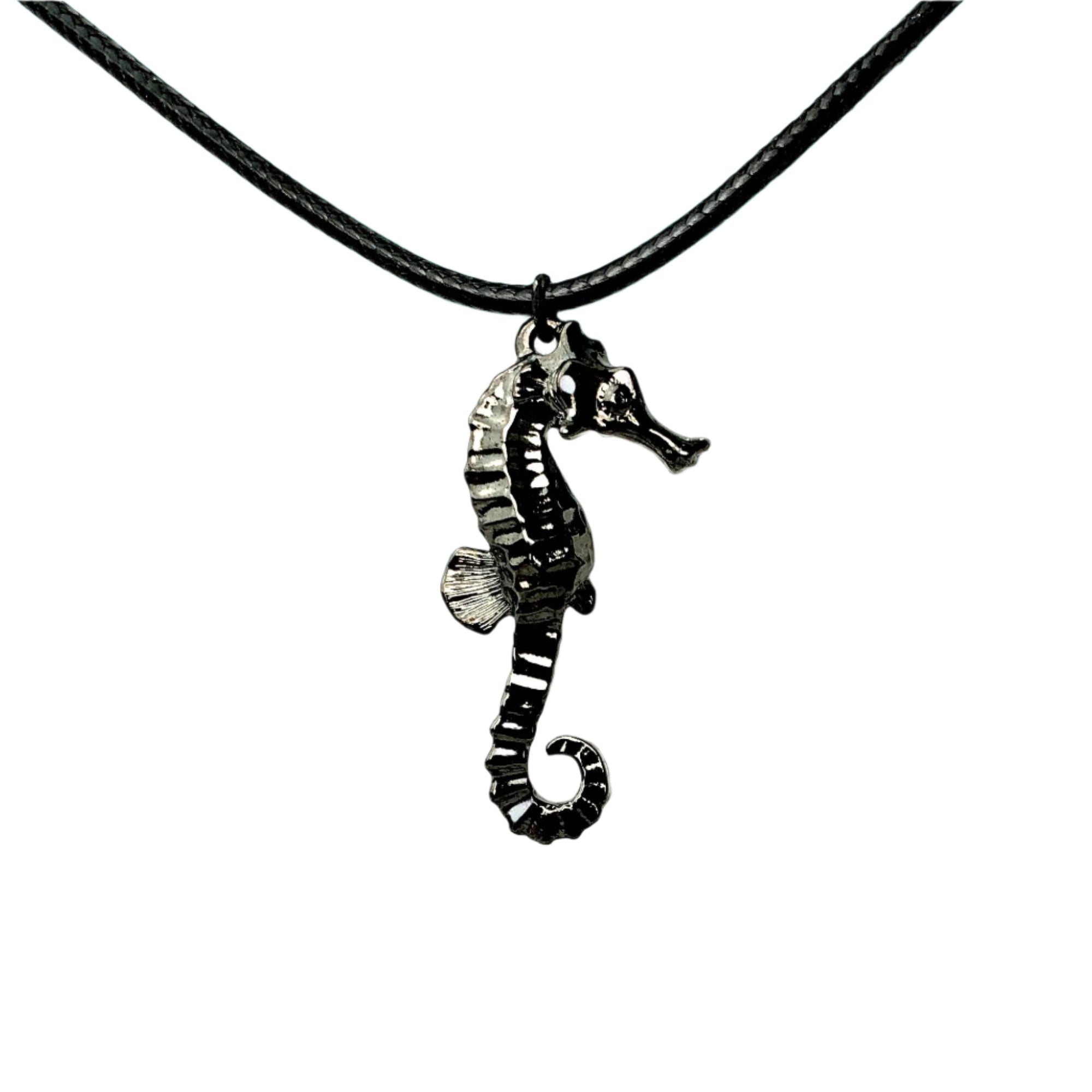 Black Seahorse Necklace for Women