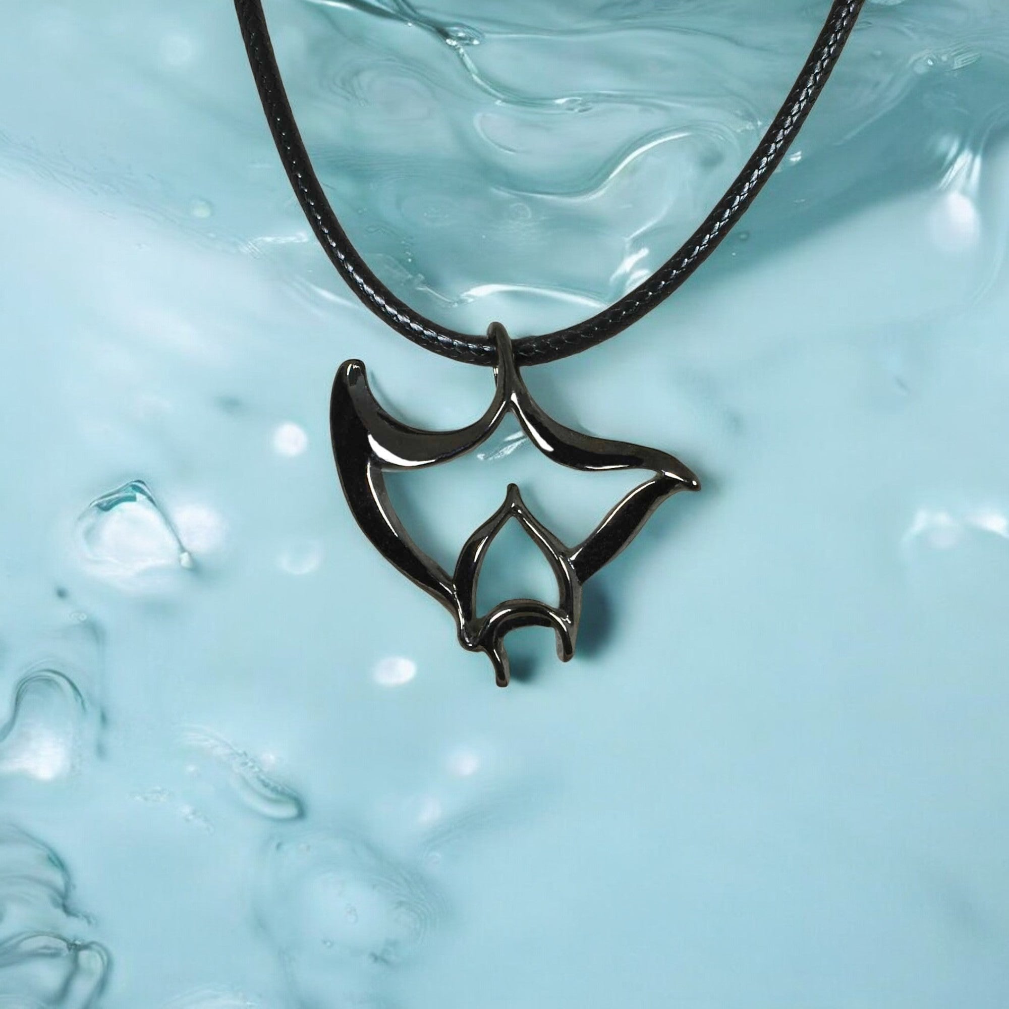 Black Manta Ray Necklace for Men and Women