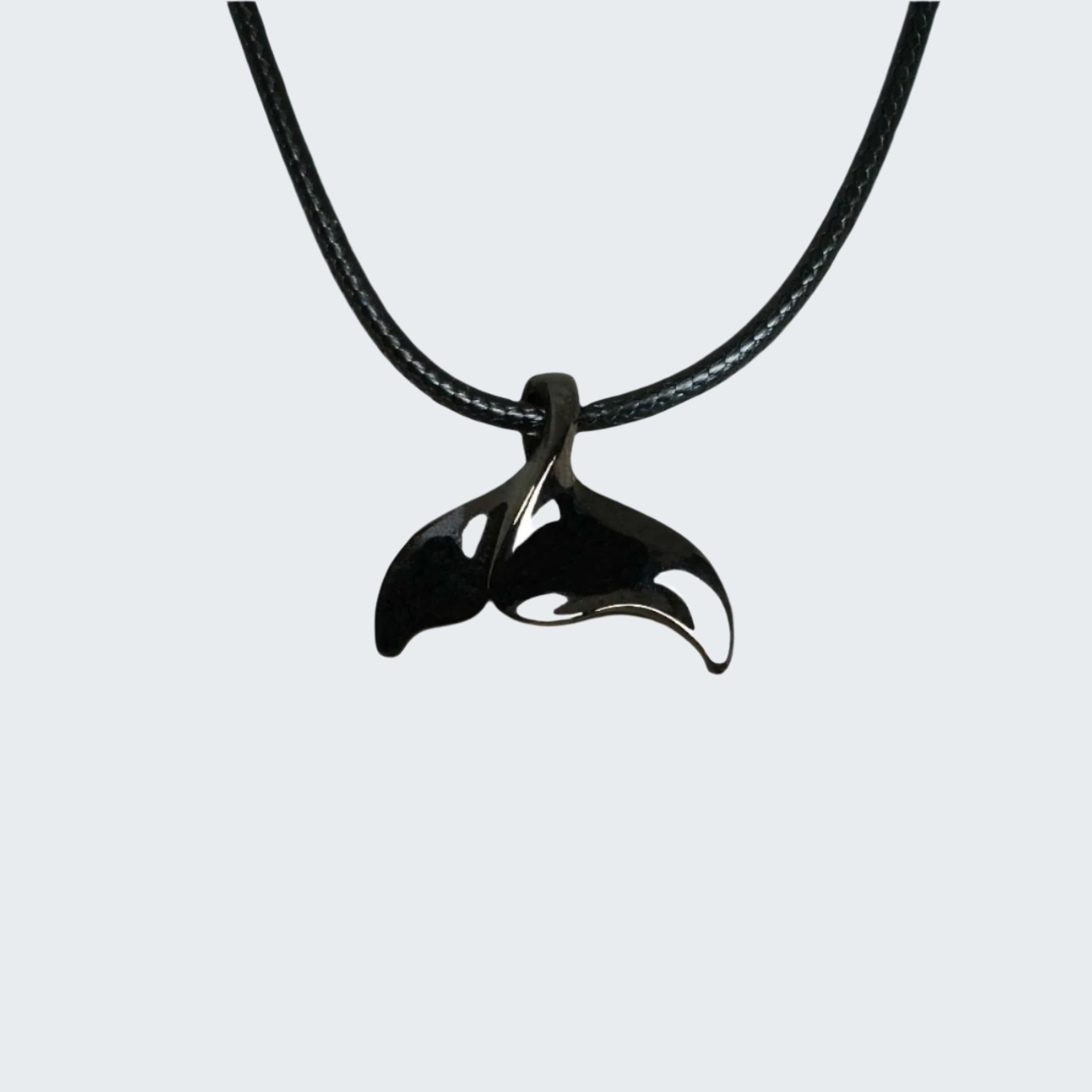 Black Whale Tail Necklace 