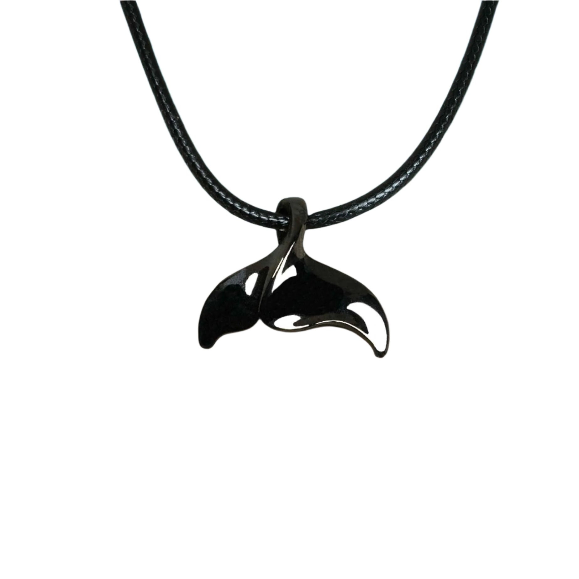 Black Whale Tail Necklace 