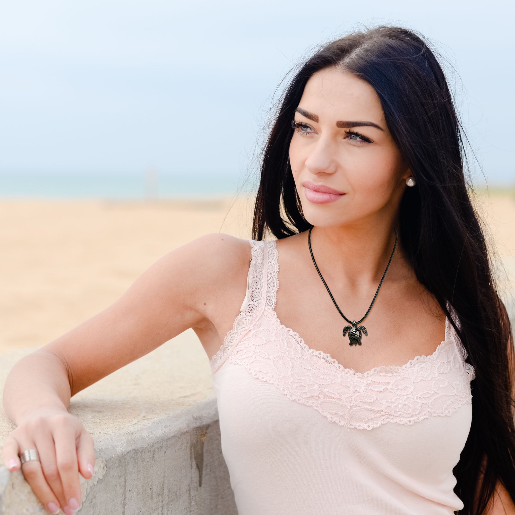 Black Turtle Necklace