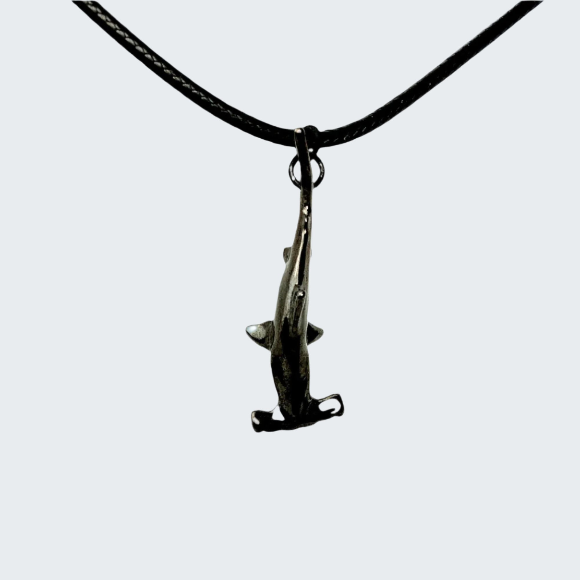 Black Hammerhead Shark Pendant Necklace