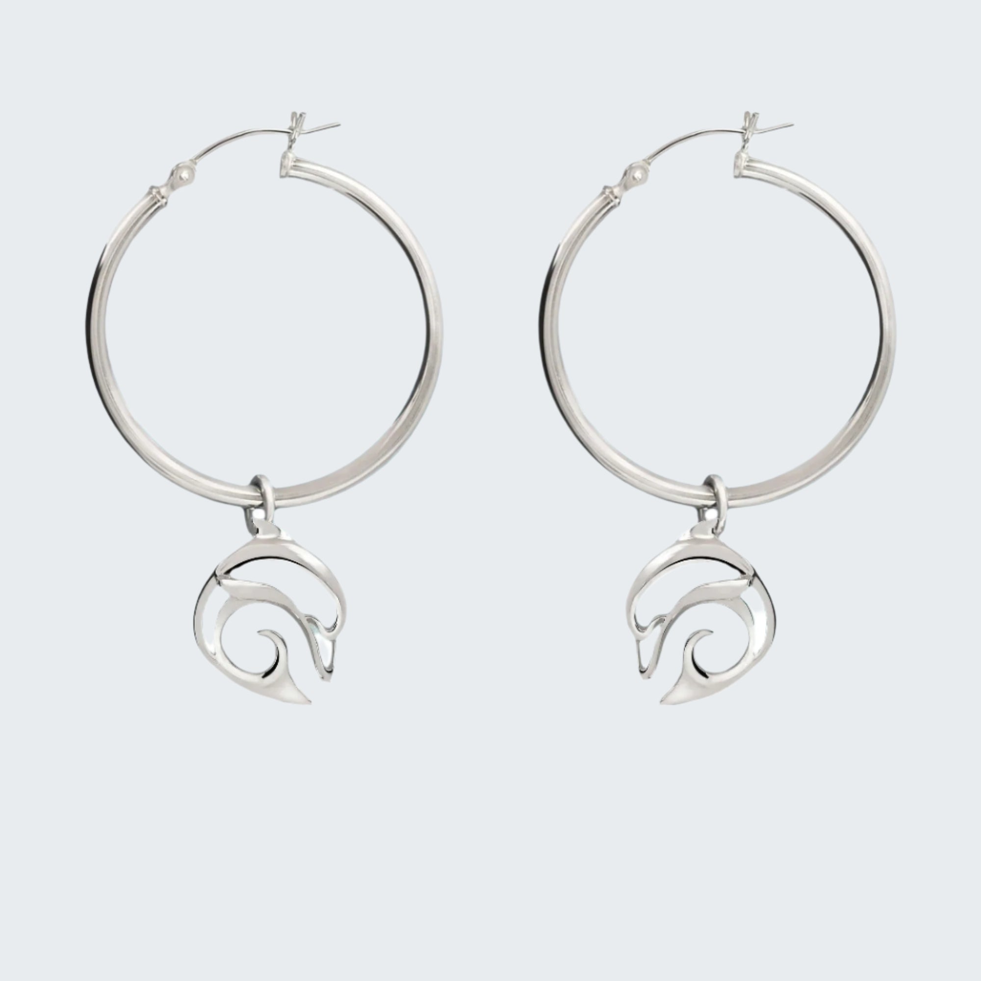 Dolphin Dangle Sterling Silver Earrings 