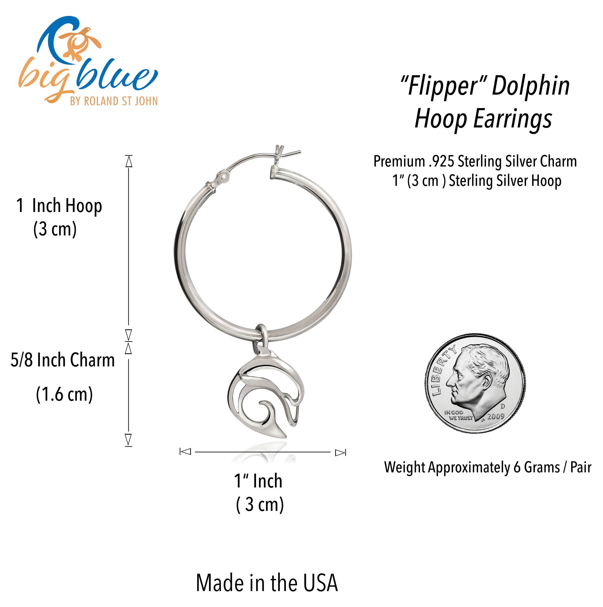Dolphin Dangle Sterling Silver Earrings 