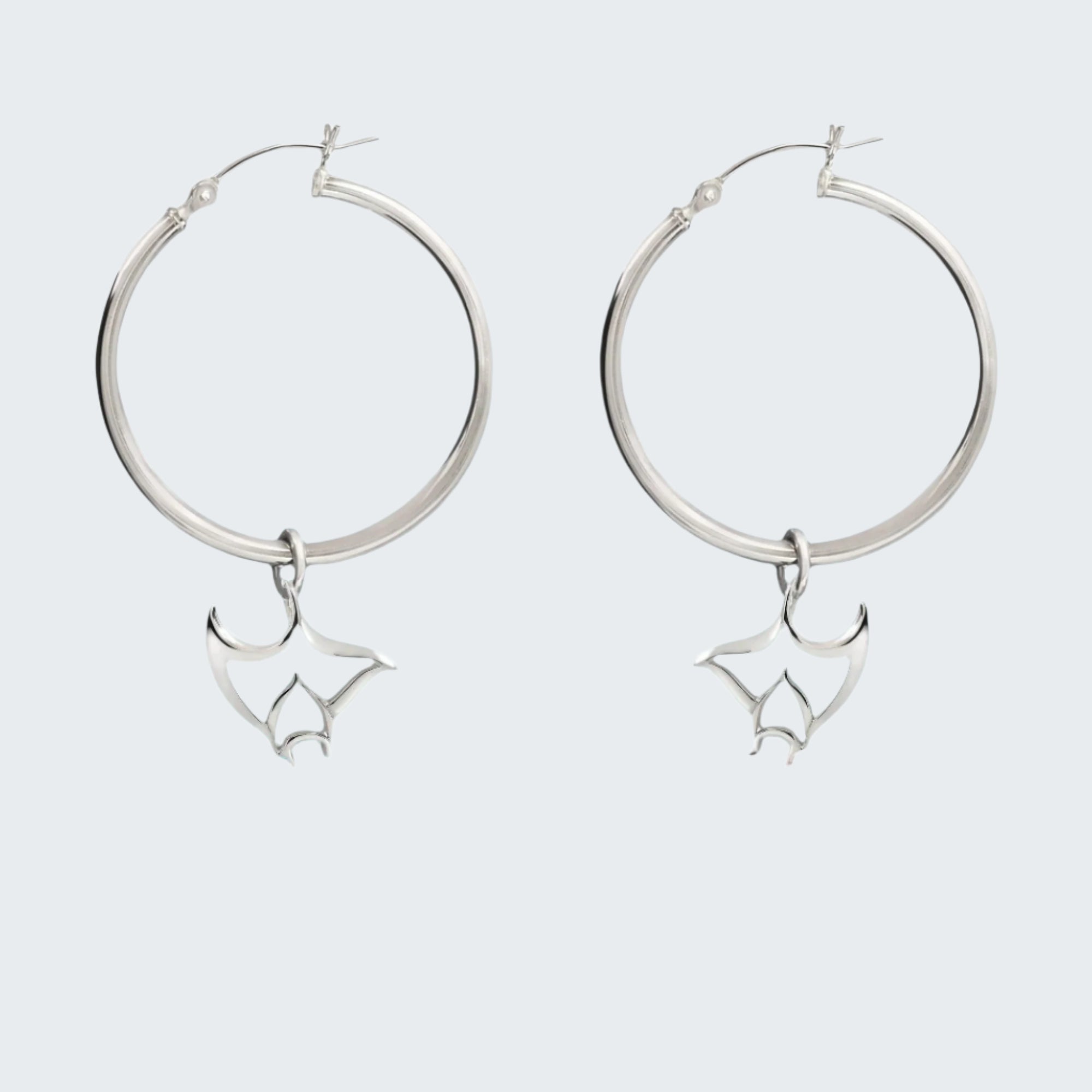 Stingray Hoop Earrings Sterling Silver