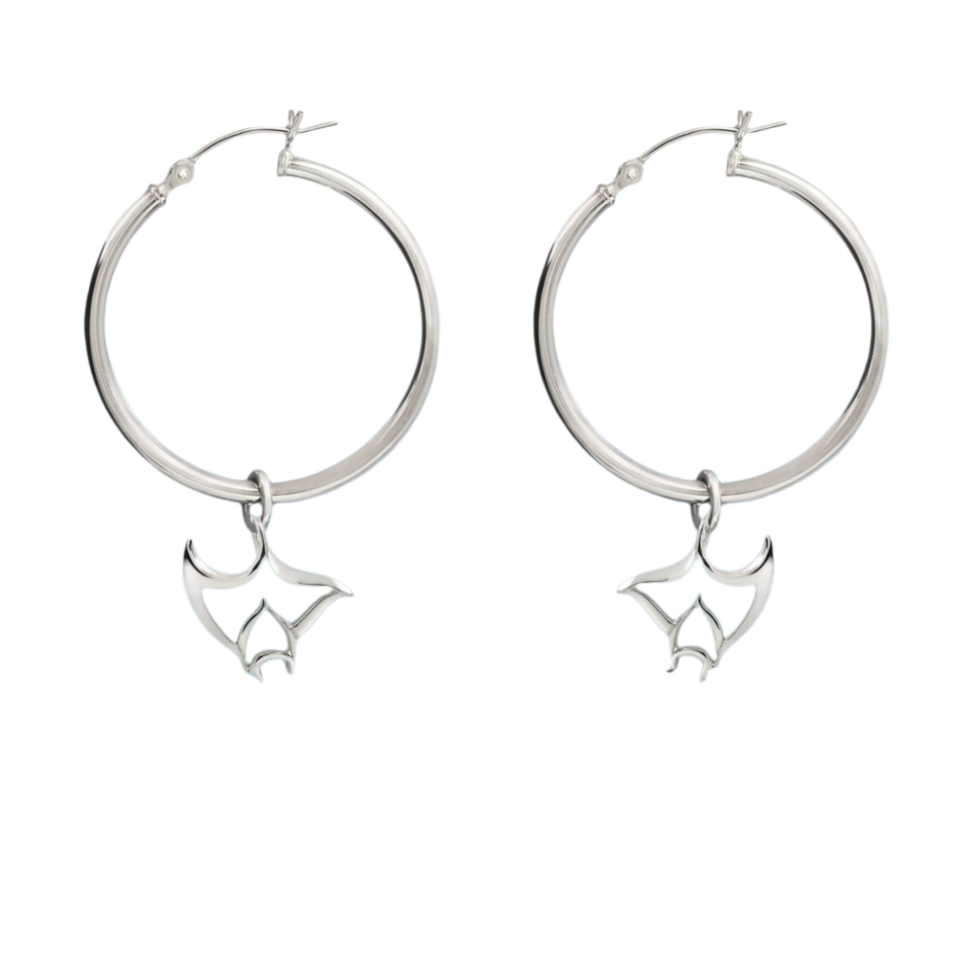 Stingray Hoop Earrings Sterling Silver
