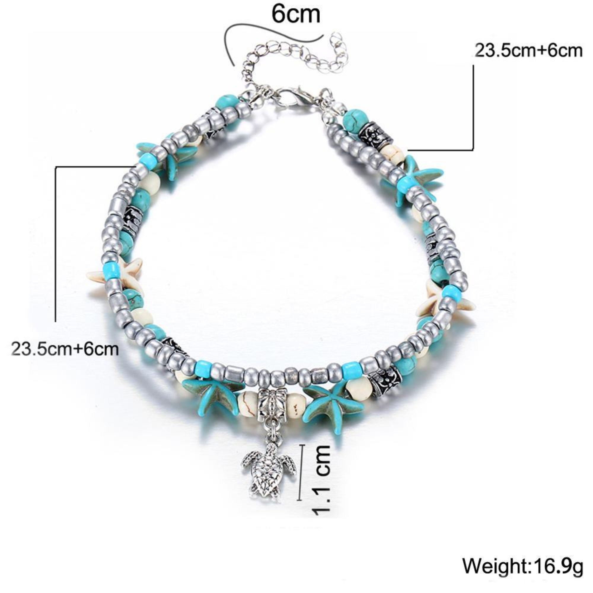 Turquoise Turtle Bohemian Ankle