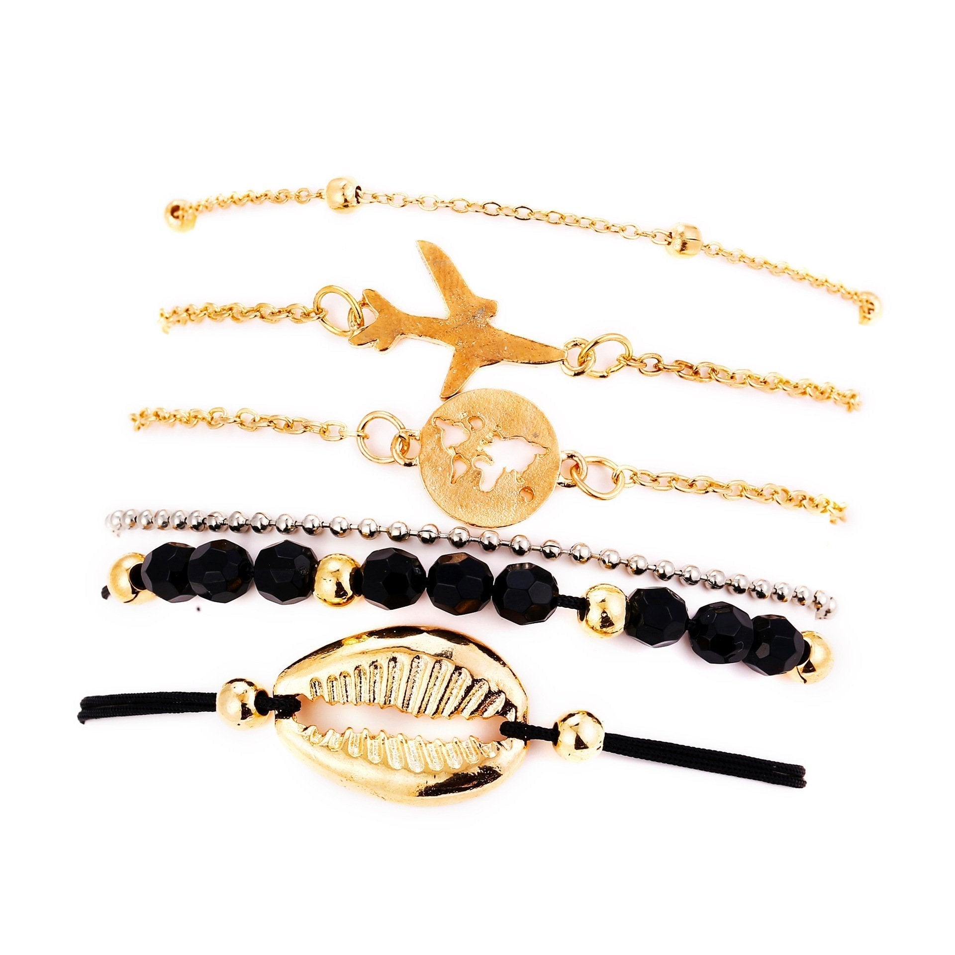 Six Piece Around the World Bracelet Set