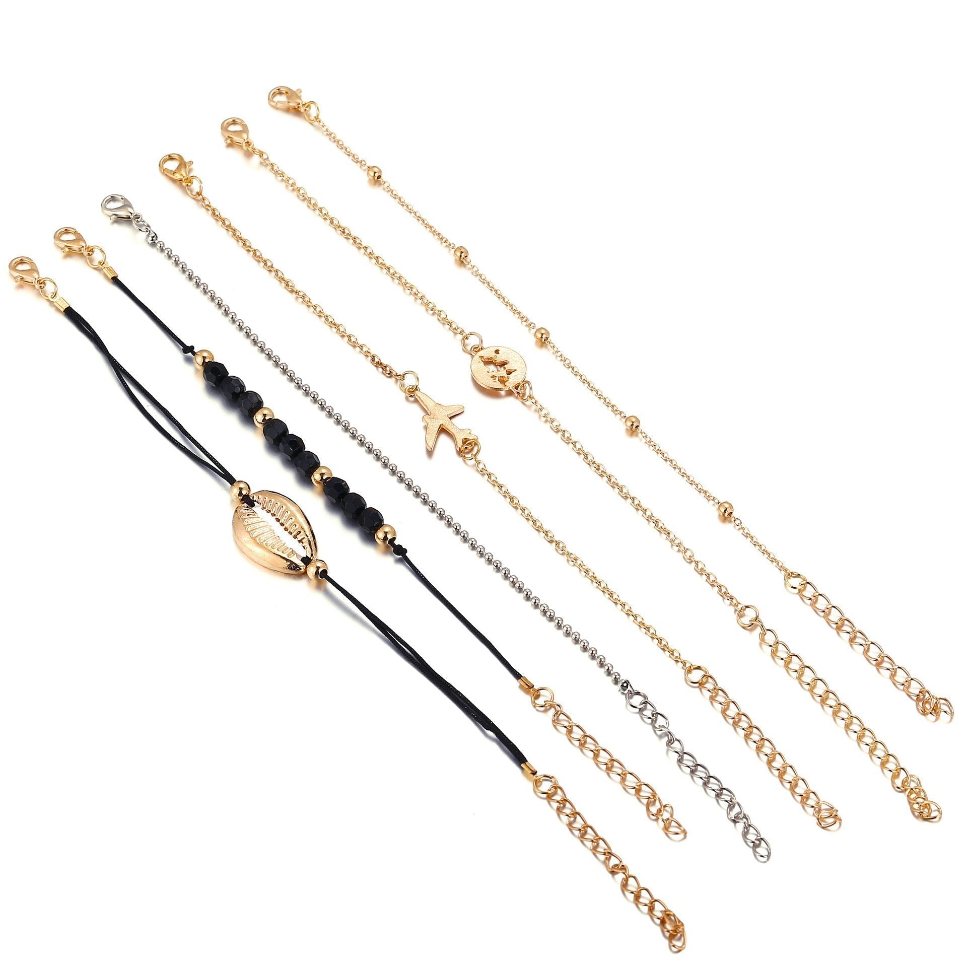 Six Piece Around the World Bracelet Set