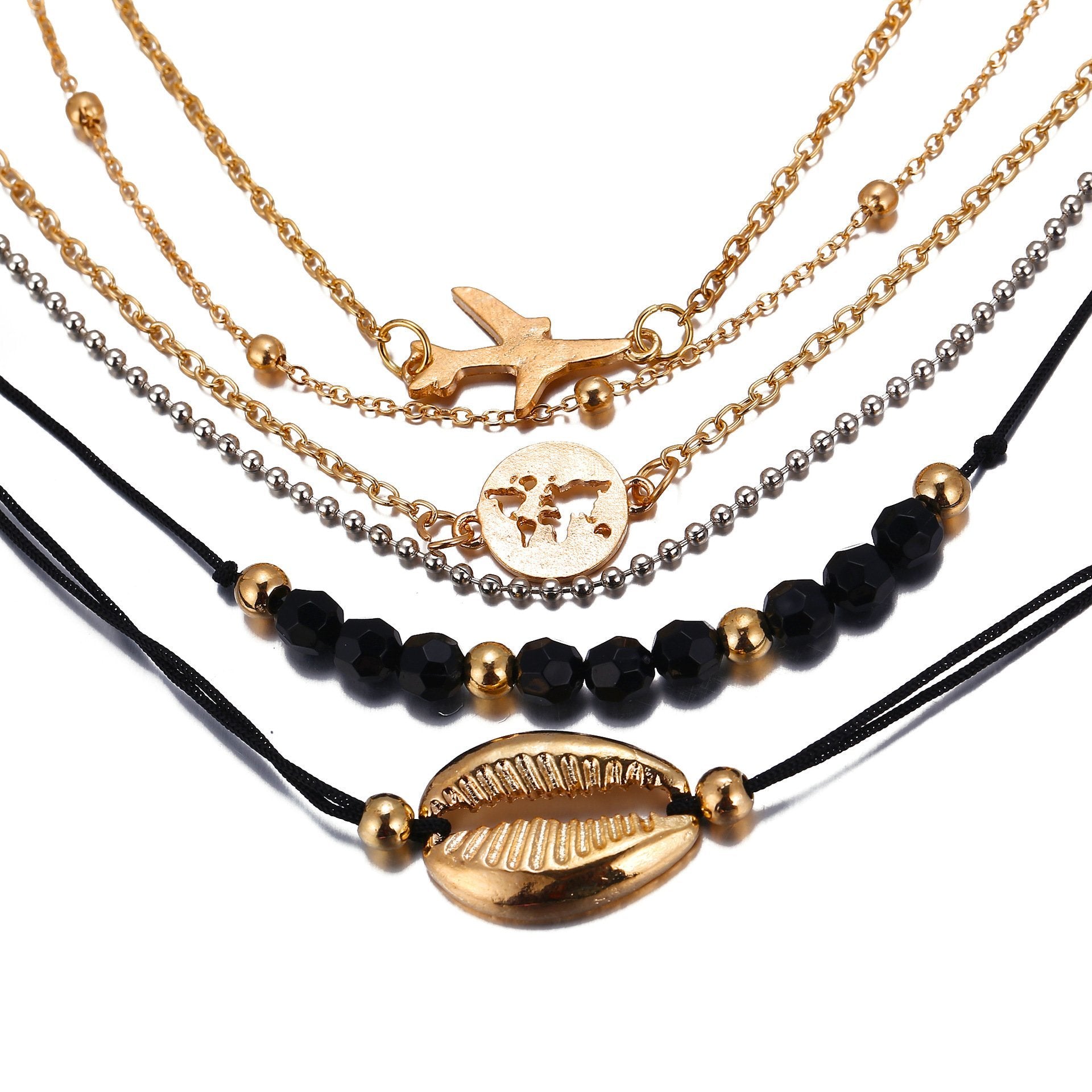 Six Piece Around the World Bracelet Set