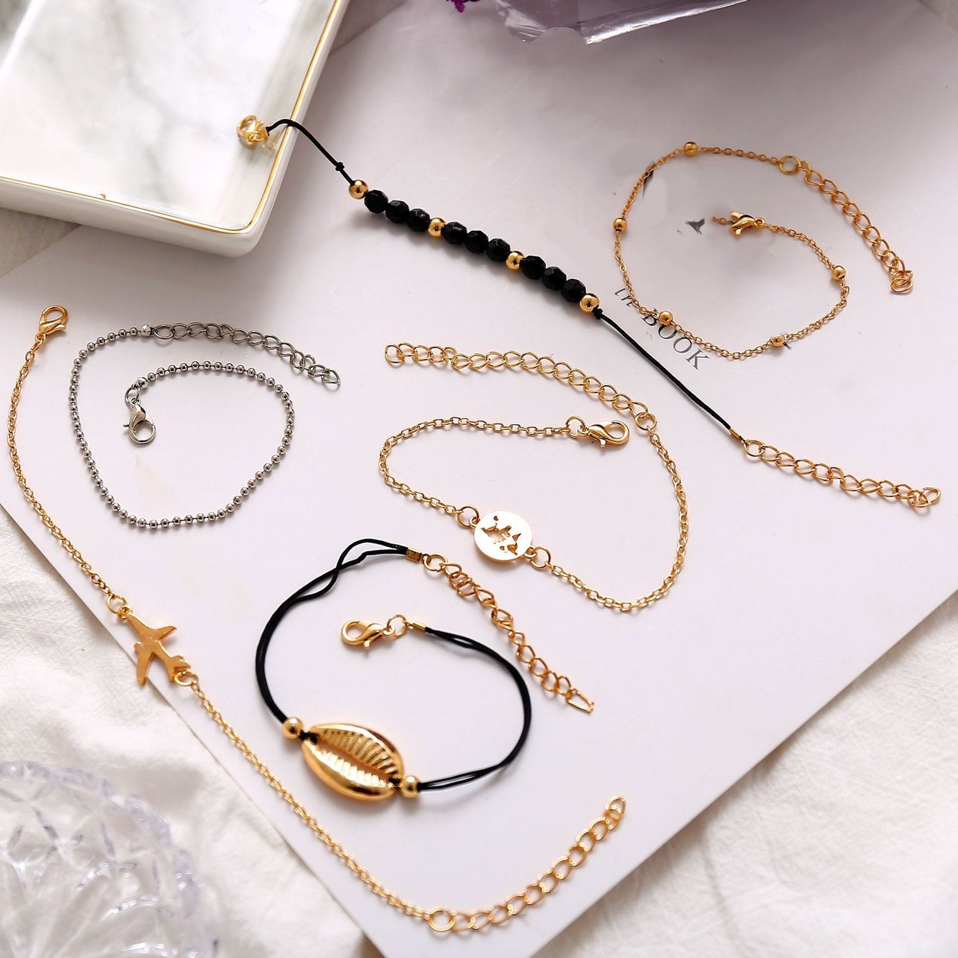 Six Piece Around the World Bracelet Set