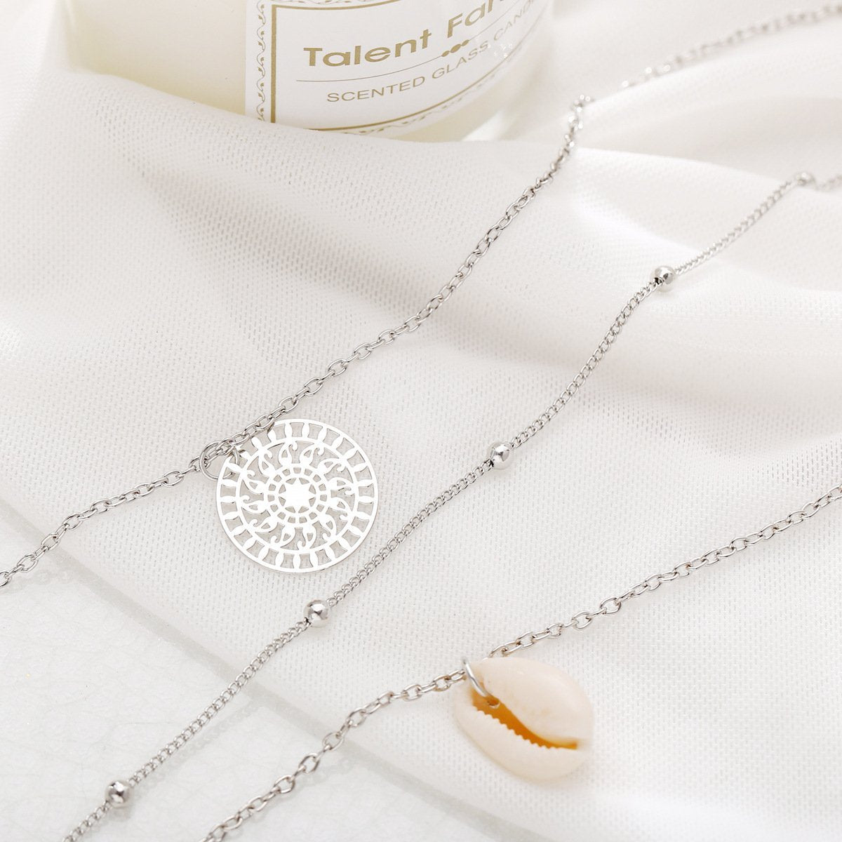 Bohemian and Shell Three Piece Layer Necklace