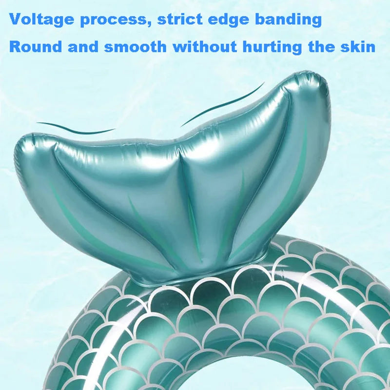 Mermaid With Backrest Pool Inflatable Swimming Ring