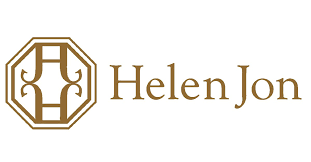 Helen Jon logo with a decorative emblem on a white background