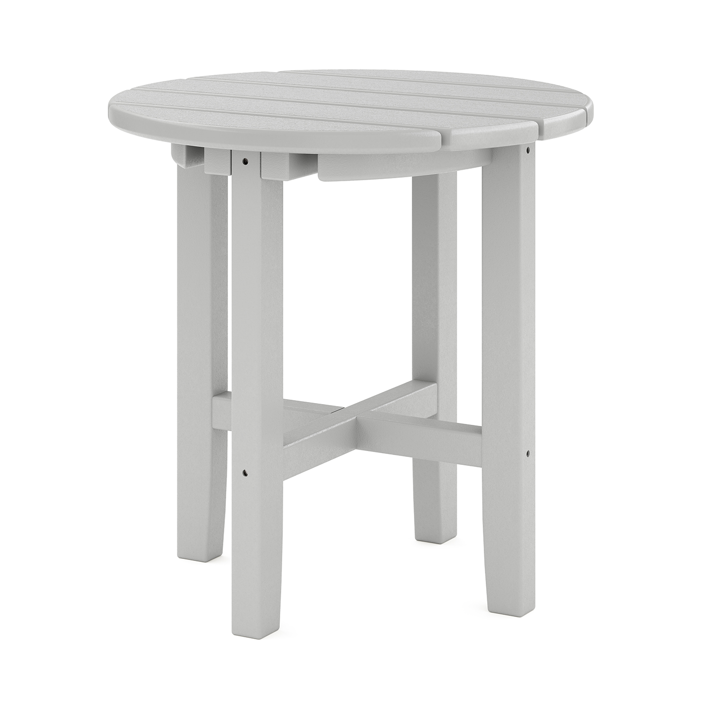 Round gray outdoor table on a white background