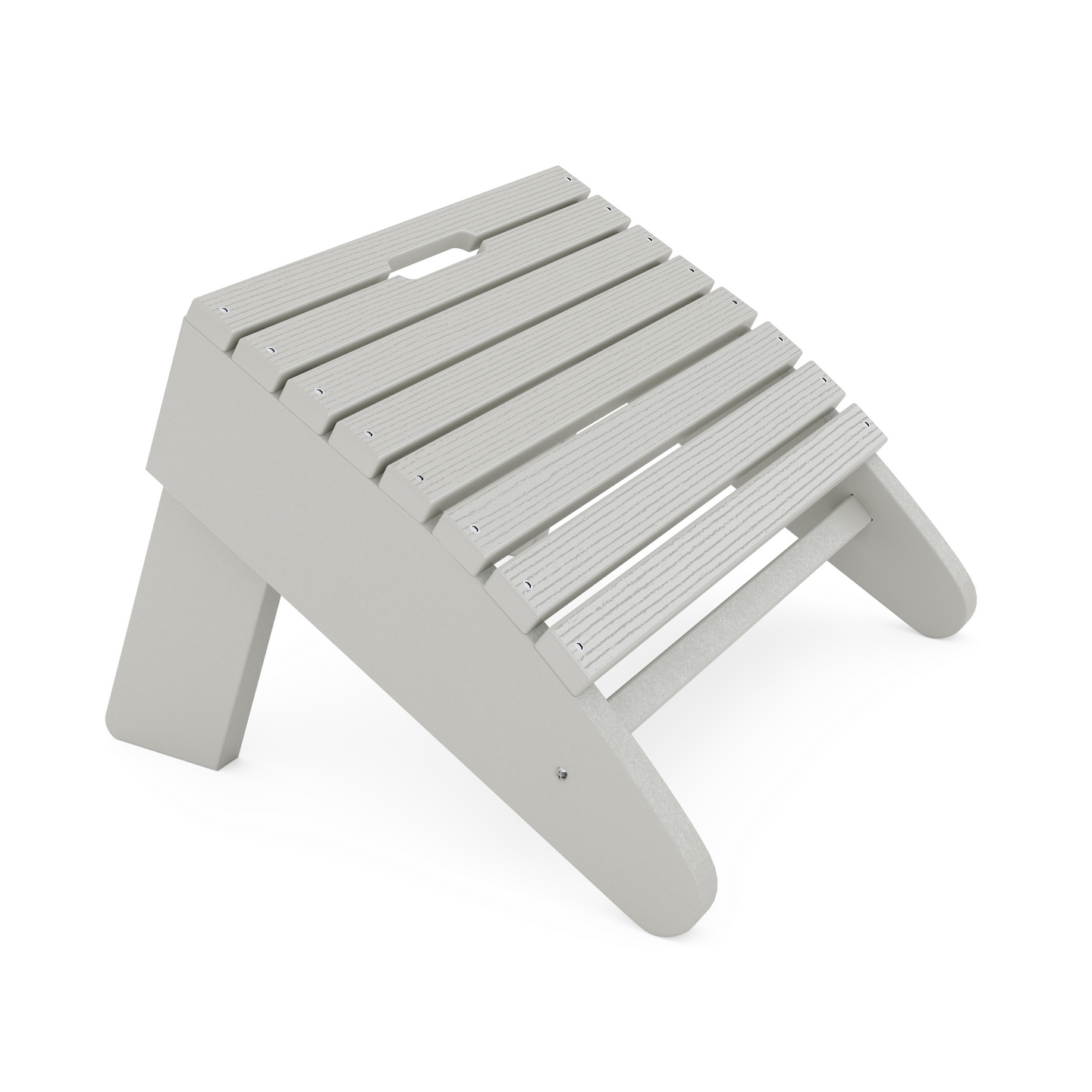 Light gray folding stool on a white background