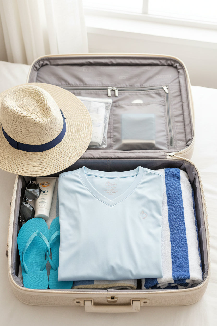Light blue long-sleeve shirt on a white background