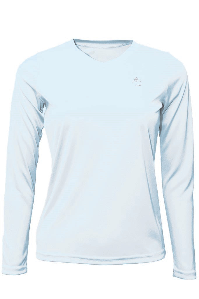 Light blue long-sleeve shirt on a white background