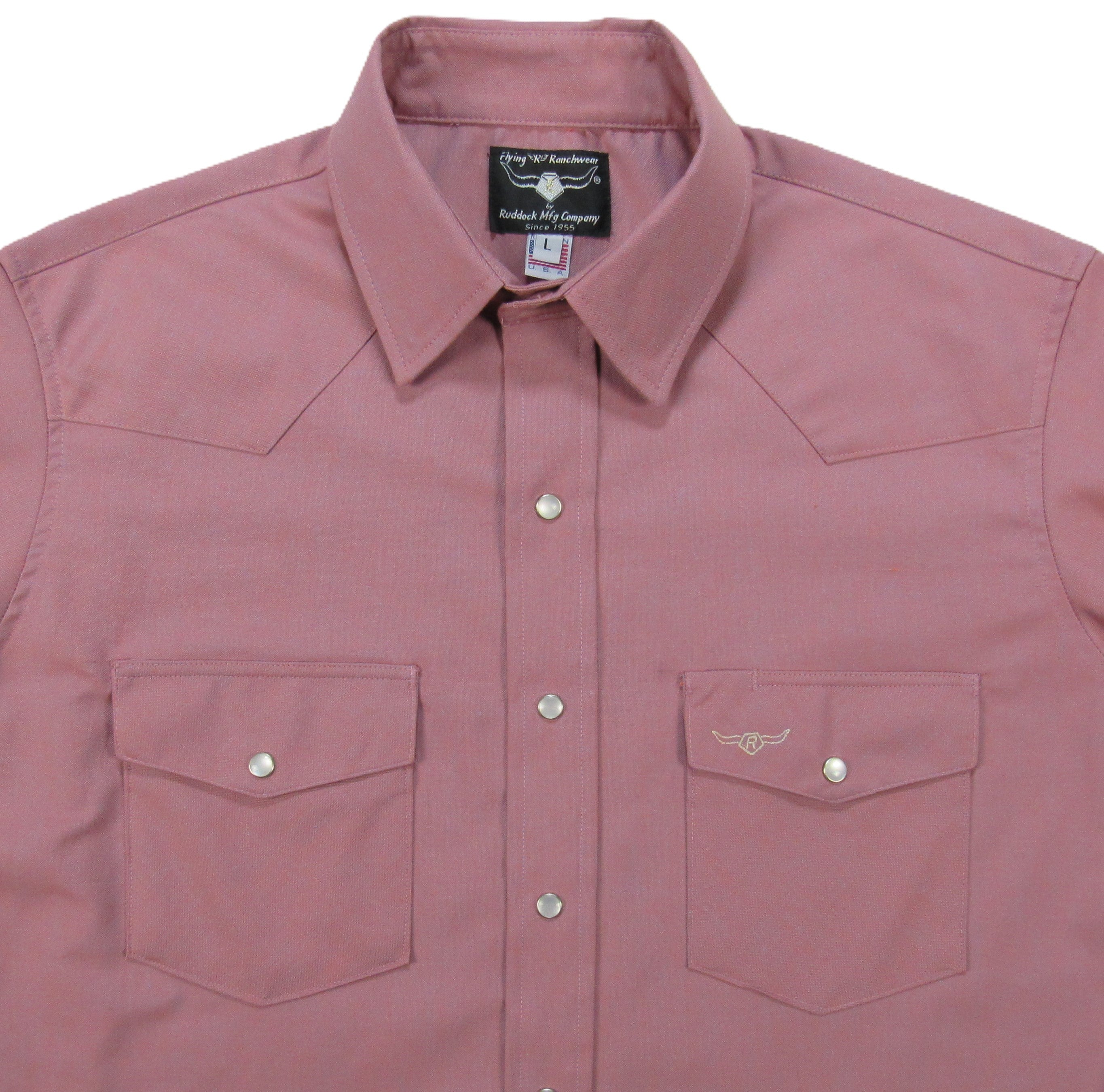Ruddock Shirts - Flying R Ranchwear - Primo Solids - Dusty Mauve - Long Sleeve - NEW FIT