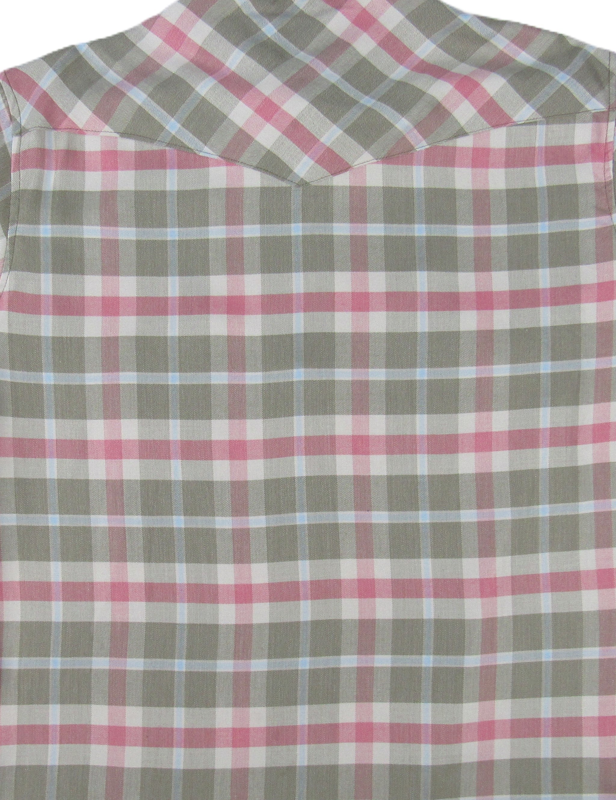Plaid shirt with pink and green pattern