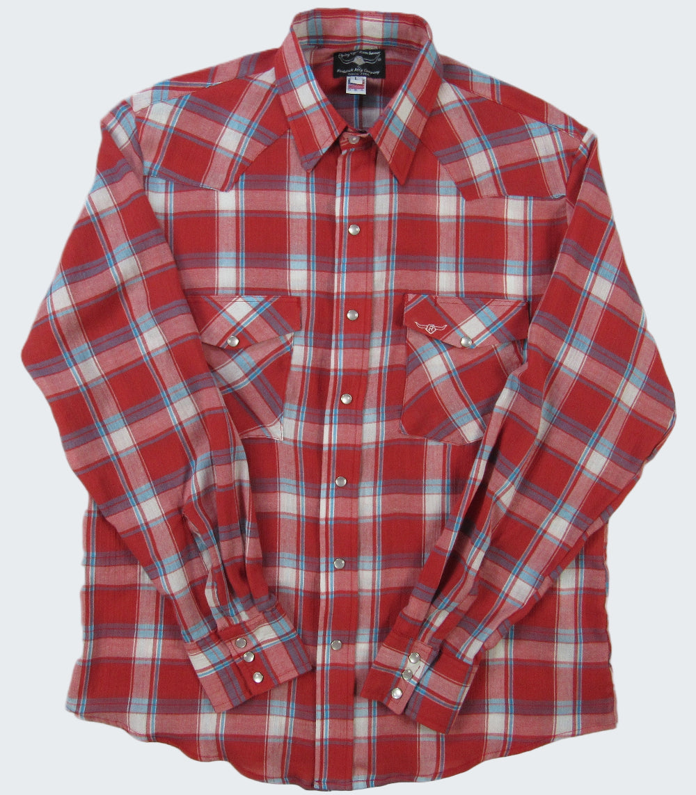 Red plaid shirt on a white background