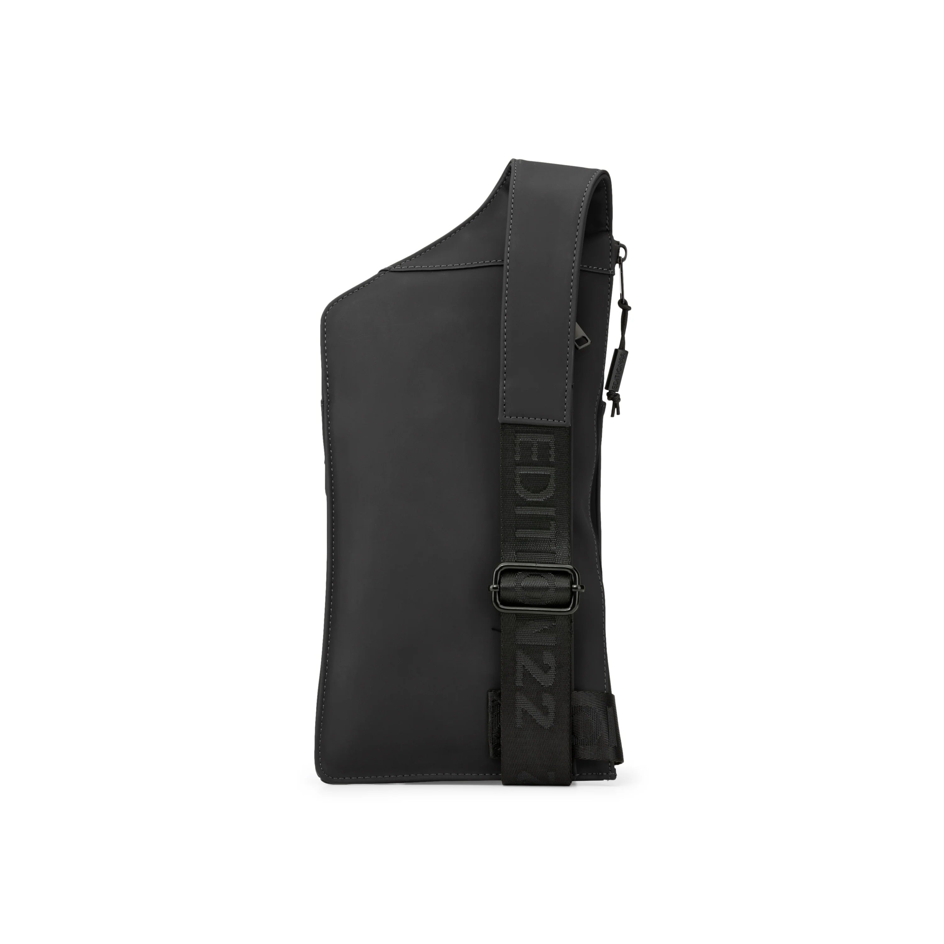 Black sling bag with 'EDIT 122' branding on a white background