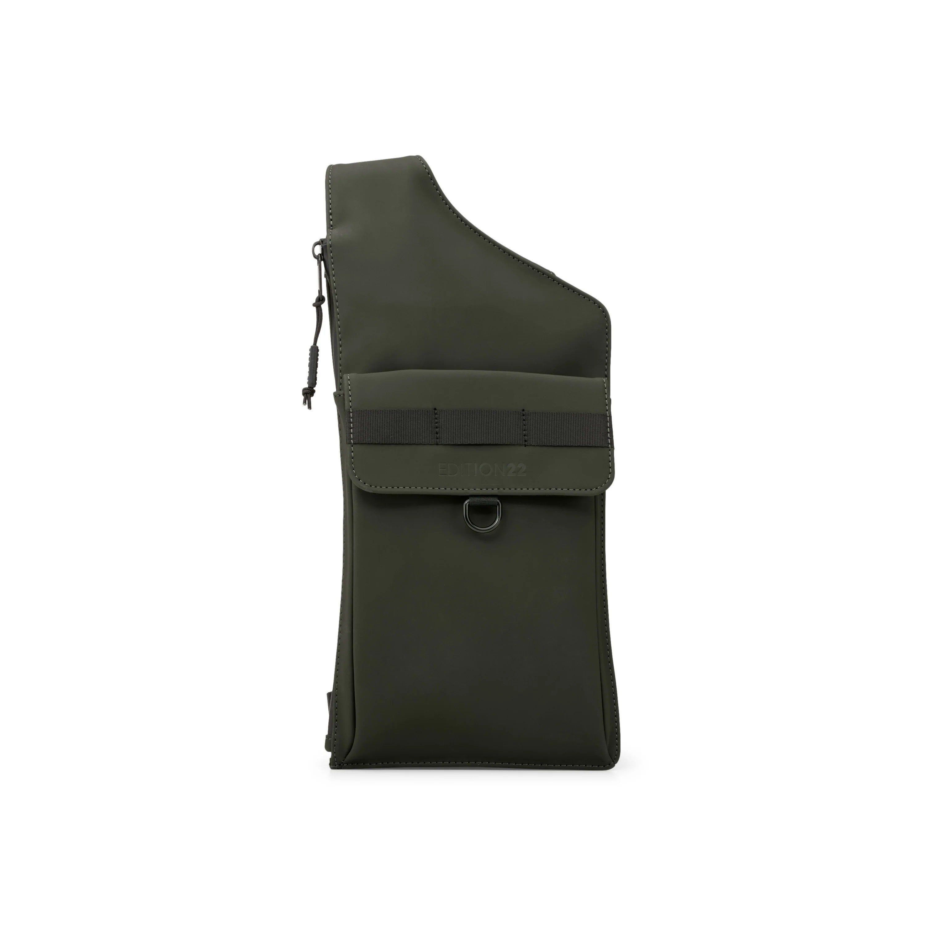 Green shoulder bag on a white background