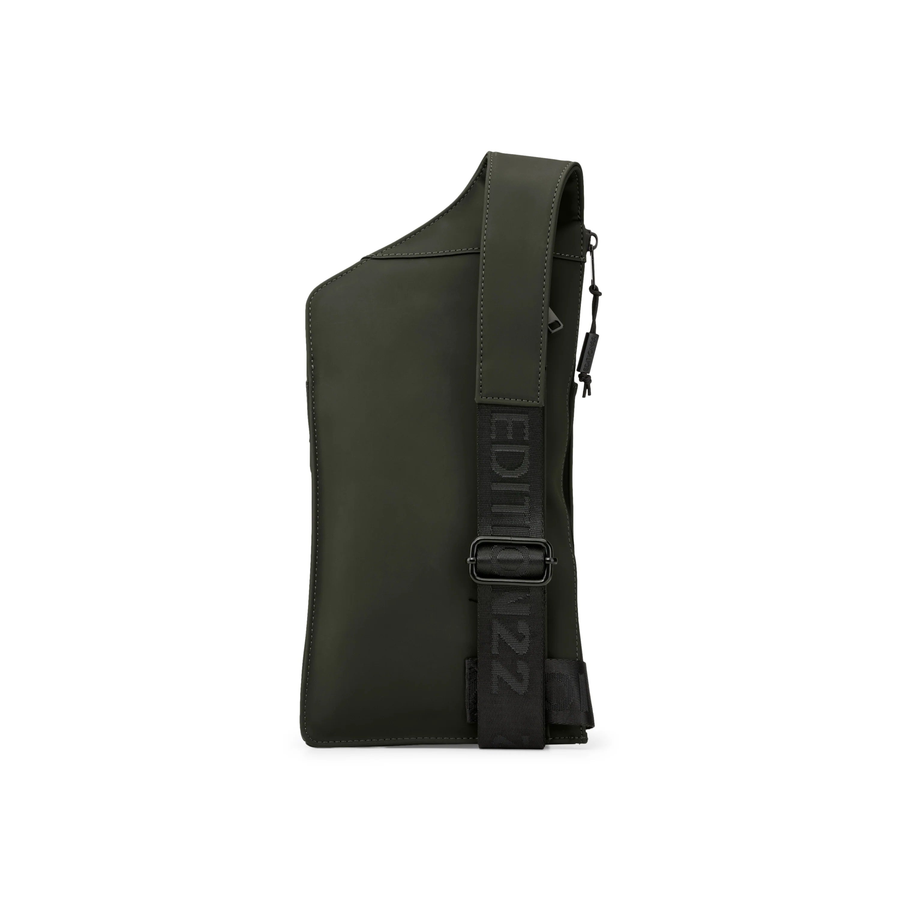 Black sling bag with 'EDIT122' branding on a white background