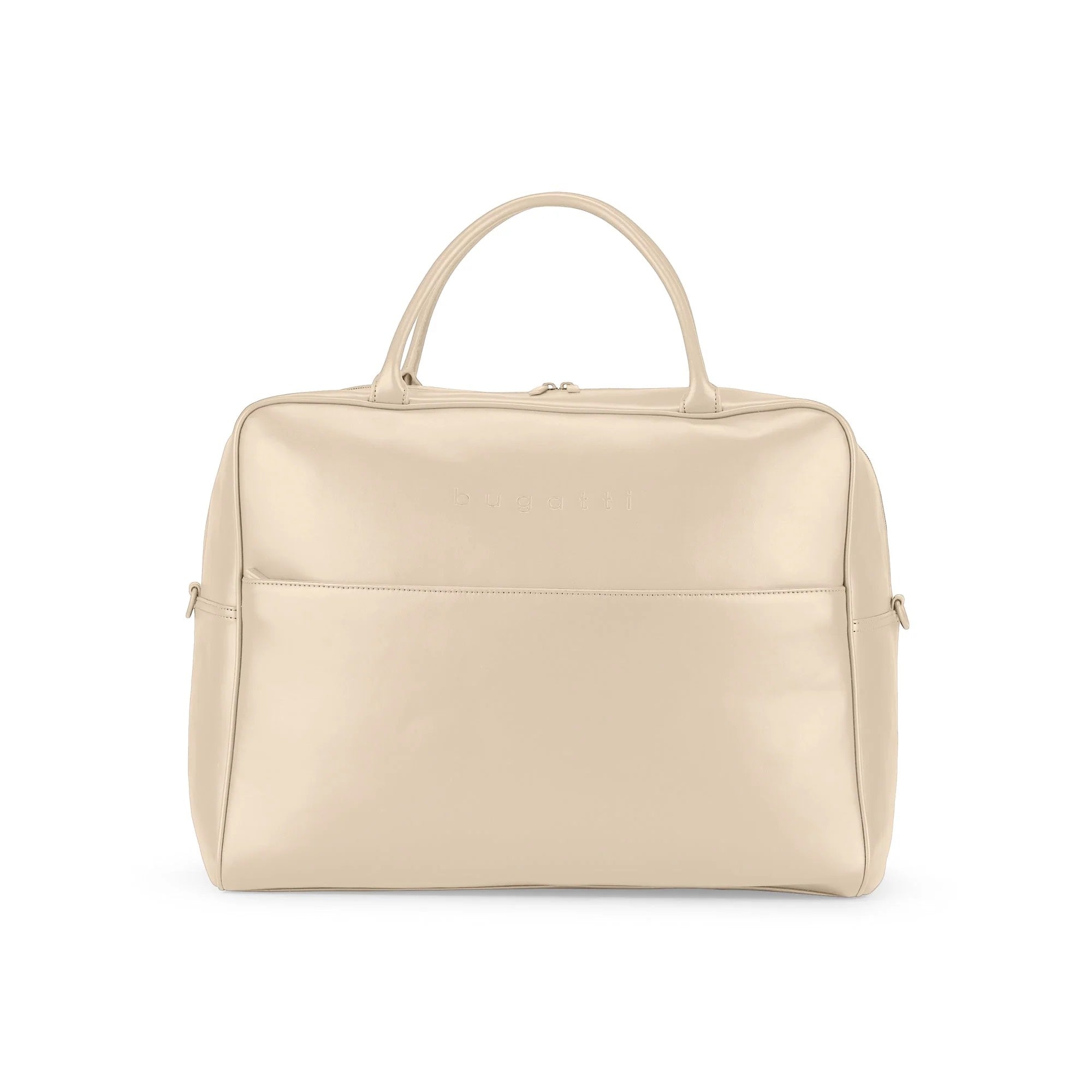Beige handbag on a white background