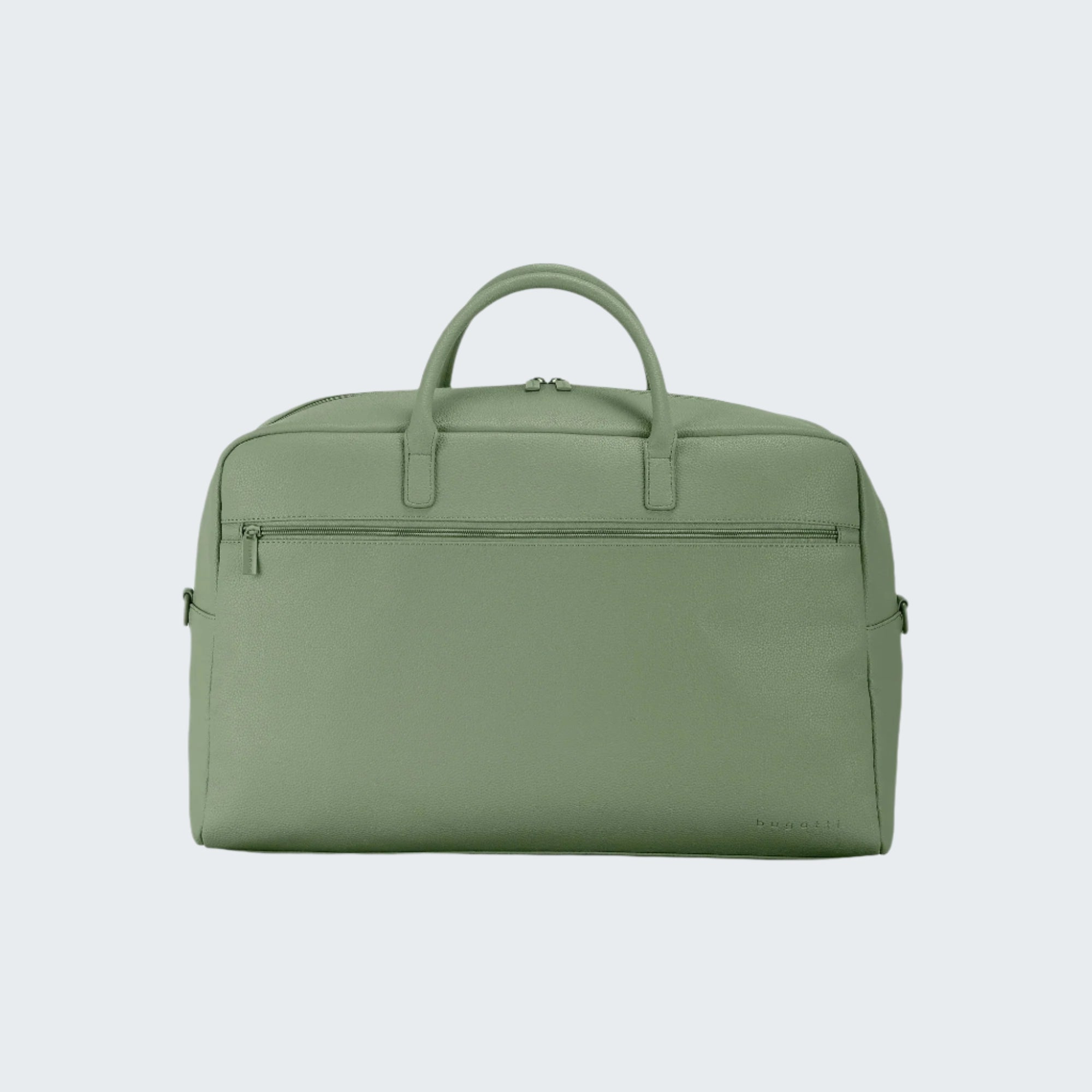 Green travel bag on a white background