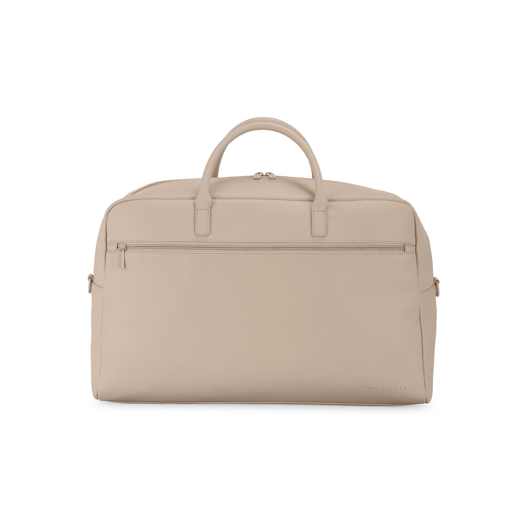 Beige travel bag on a white background