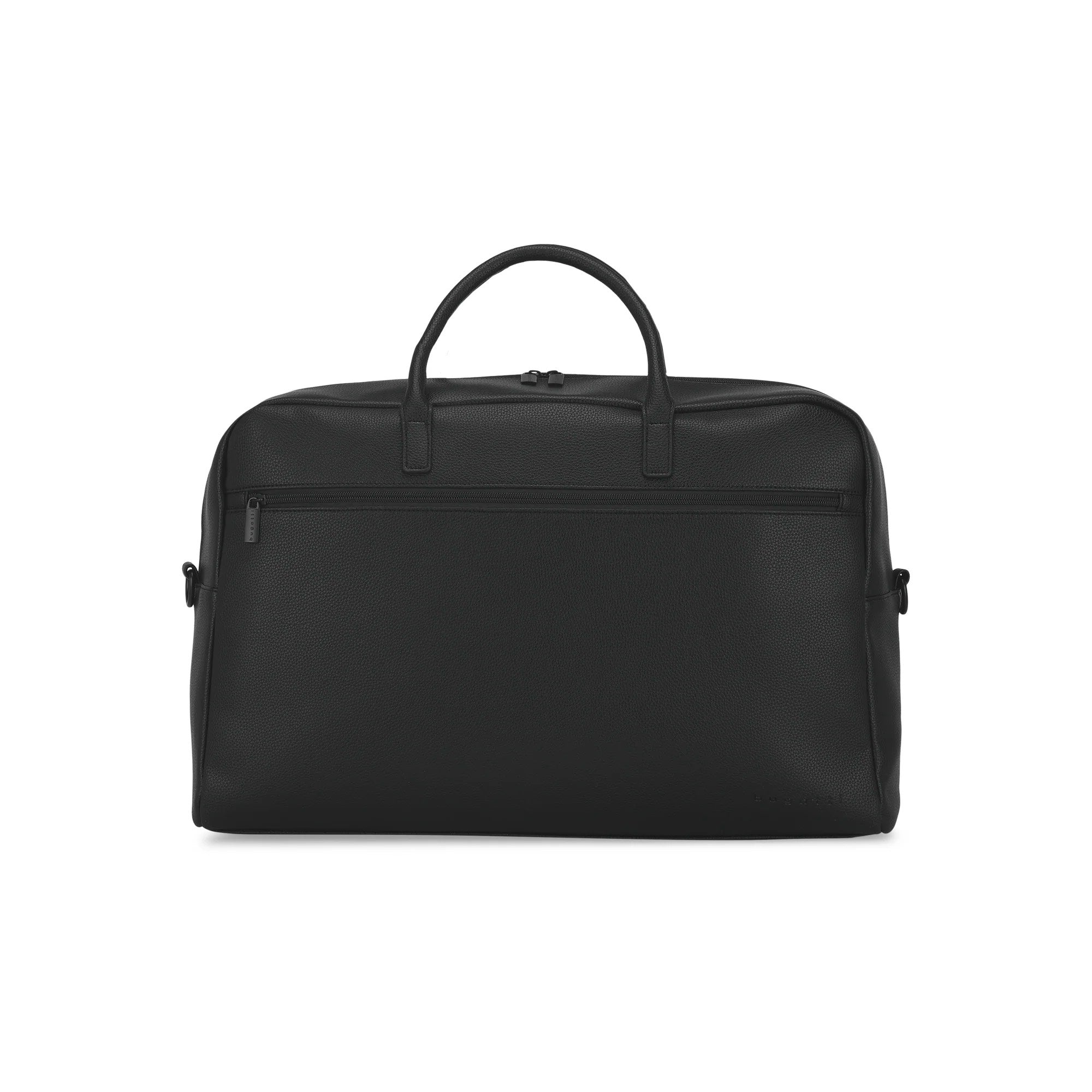 Black travel bag on a white background