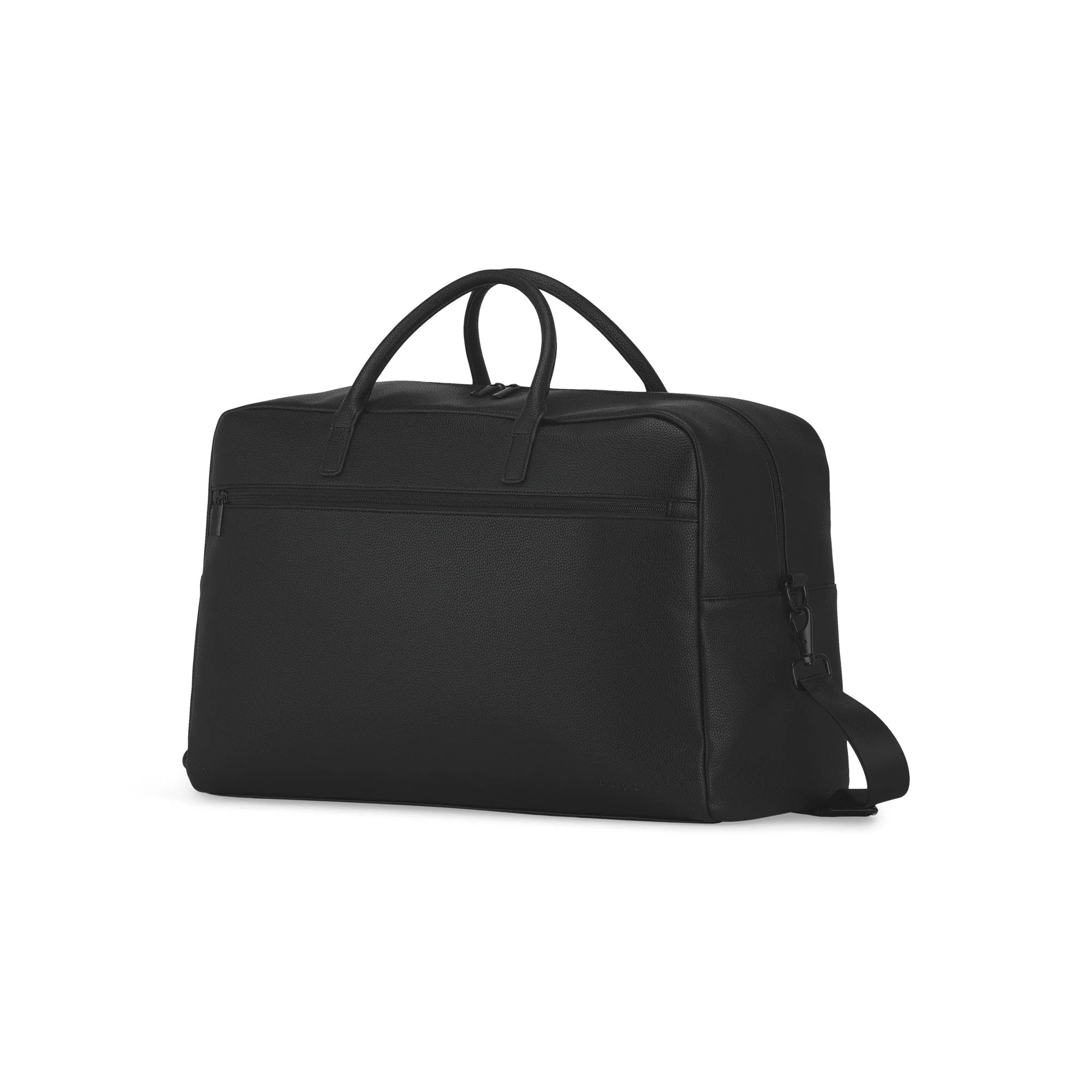Black travel bag on a white background