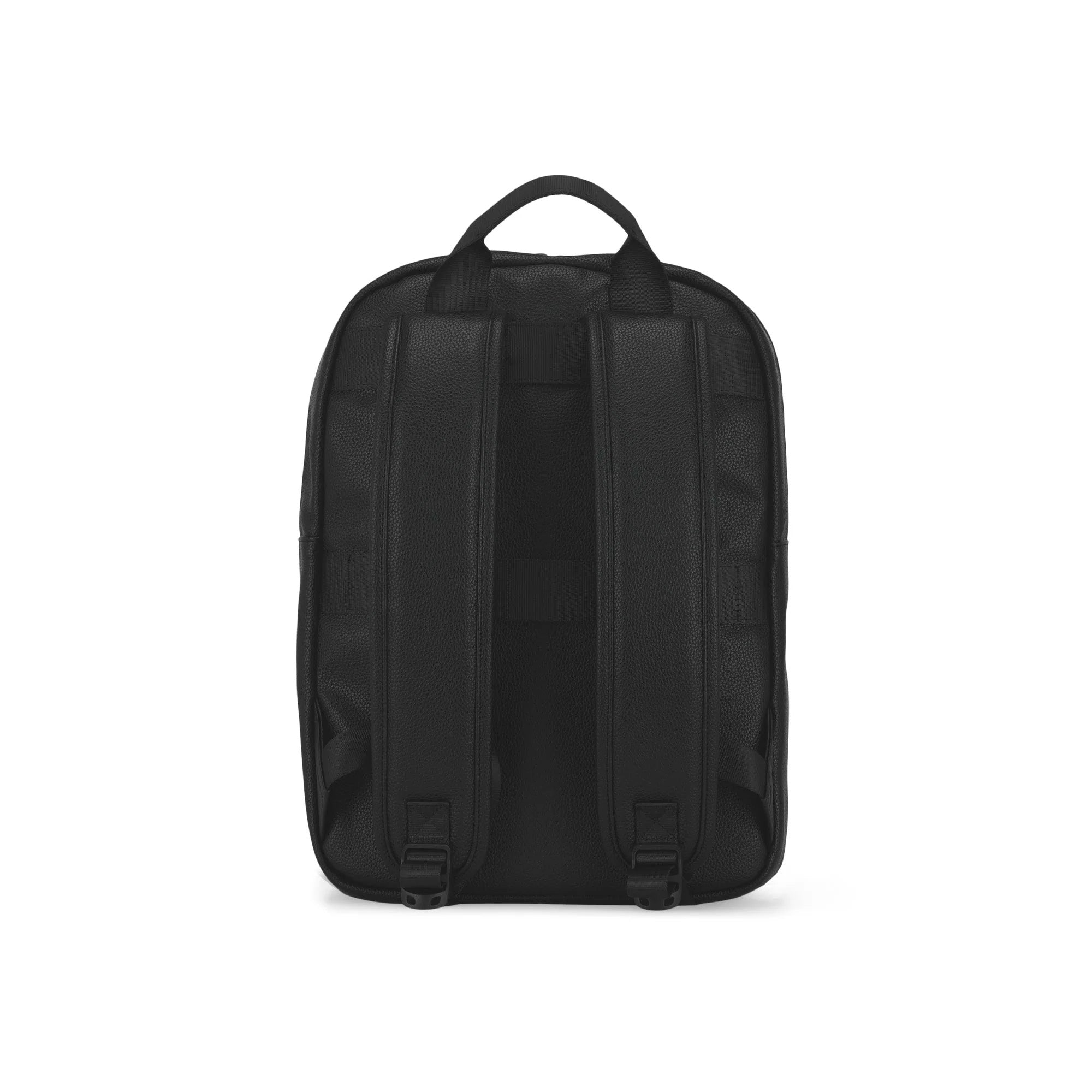 Black backpack on a white background